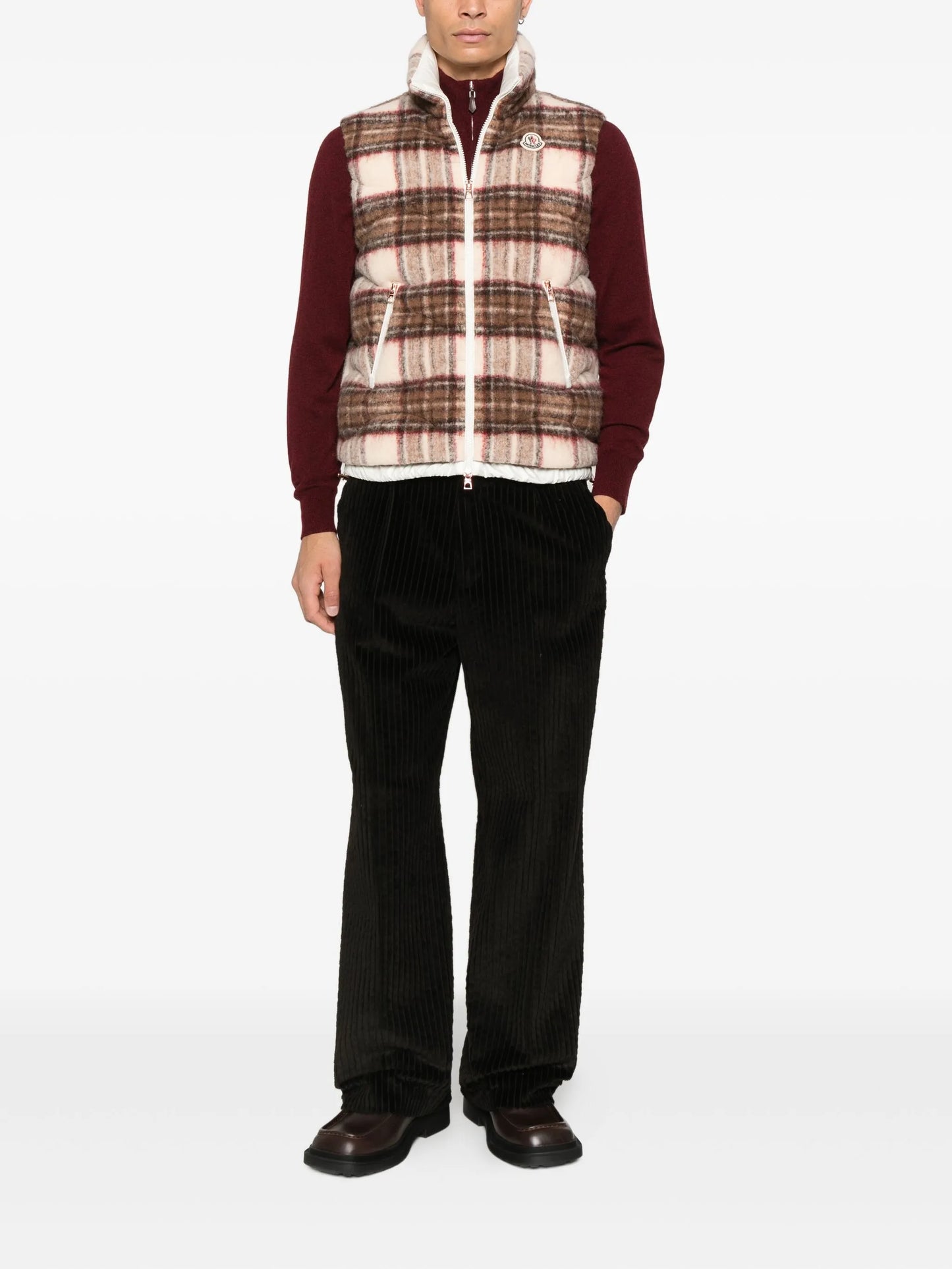 checked gilet