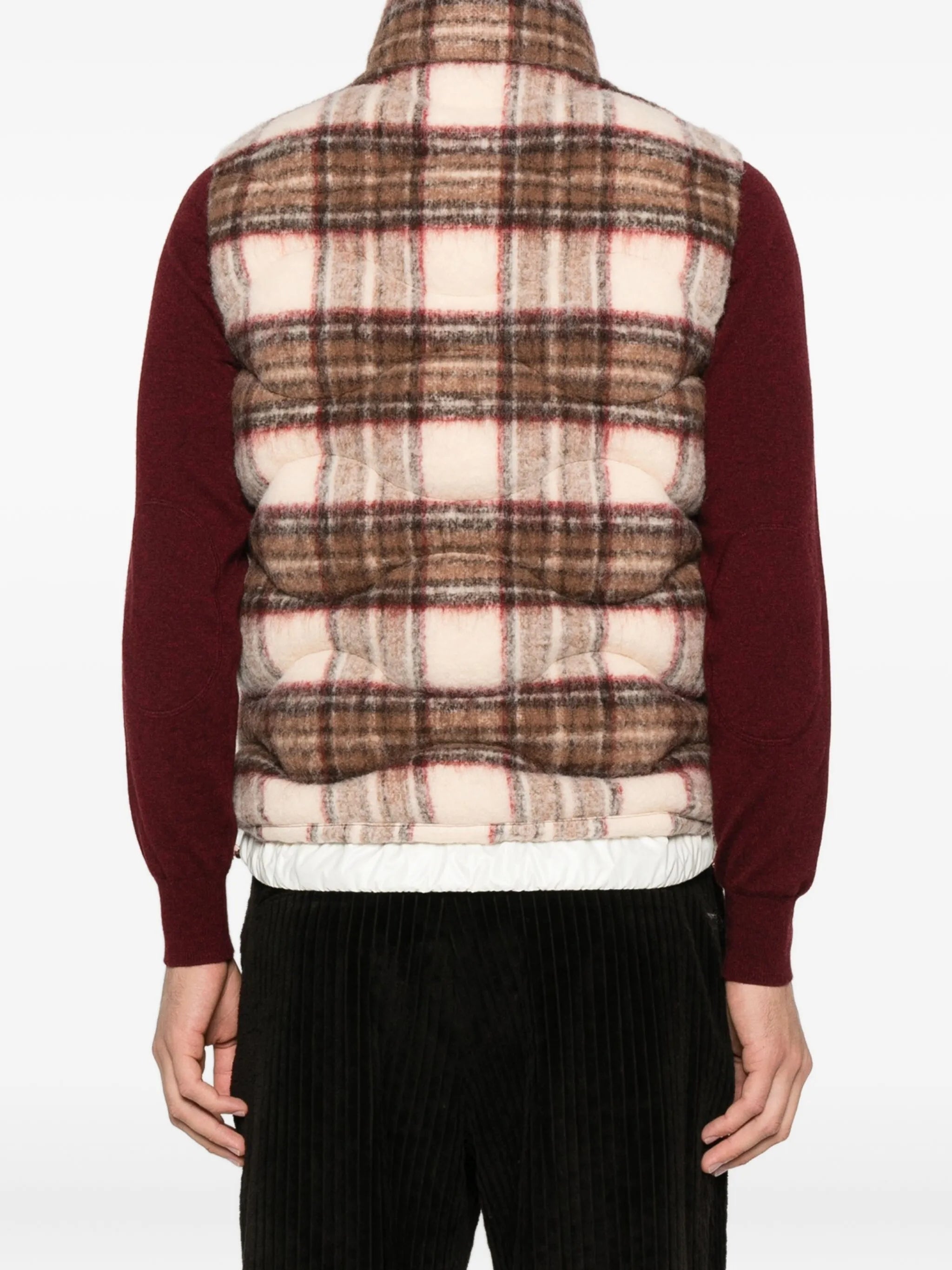 checked gilet
