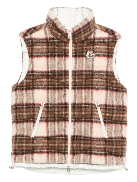 checked gilet