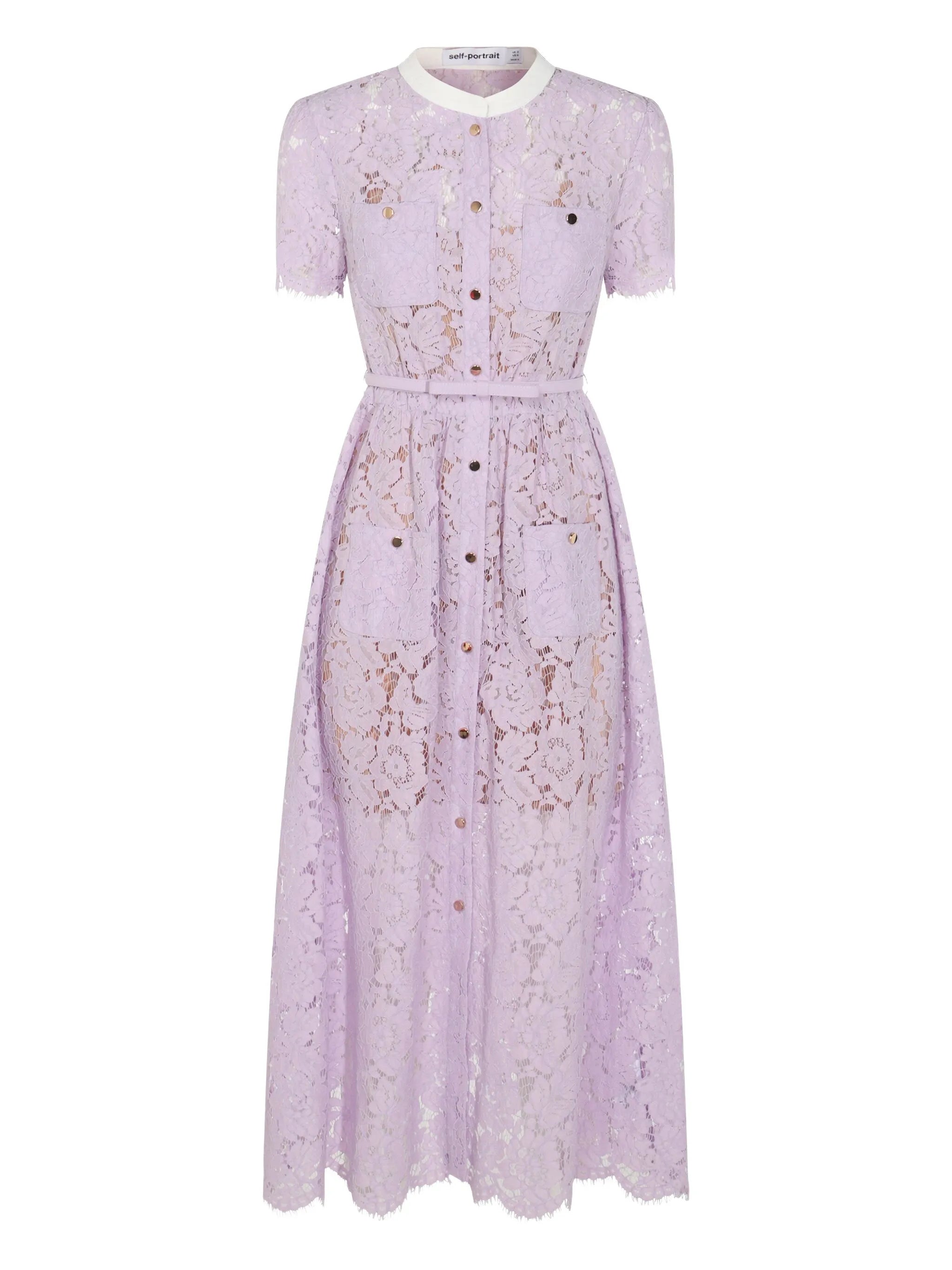 lace button-up midi dress