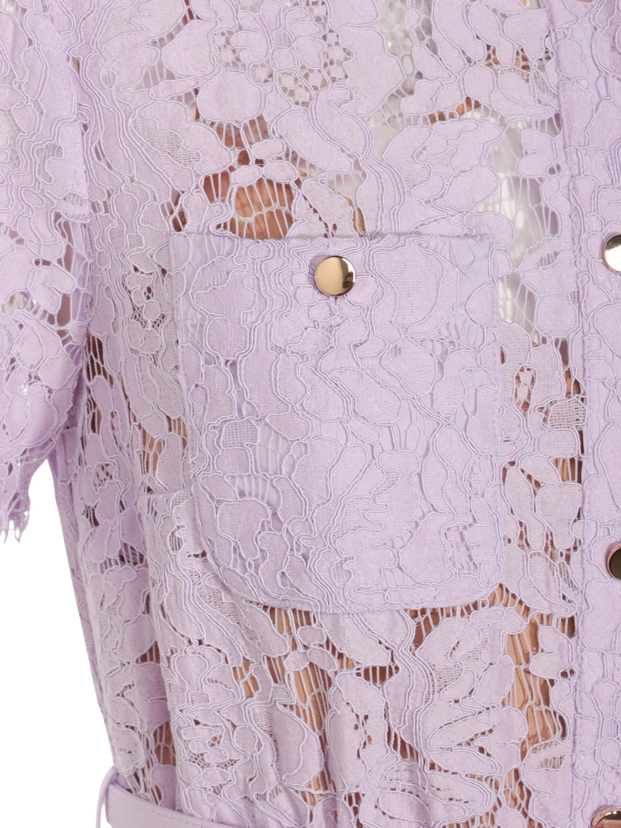 lace button-up midi dress