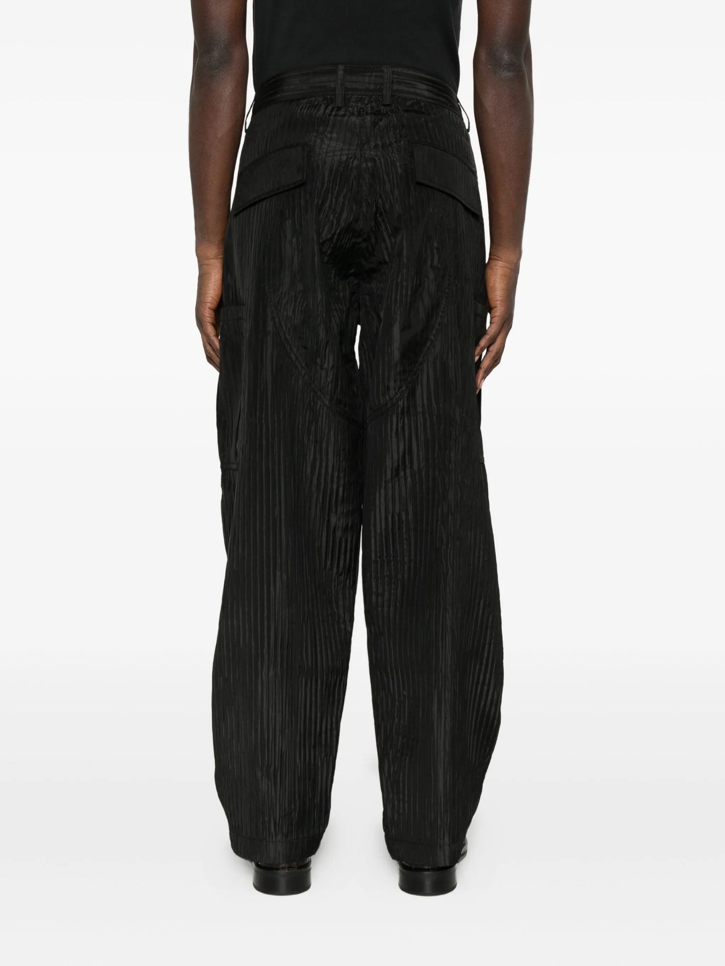 pleat-texture cargo pants