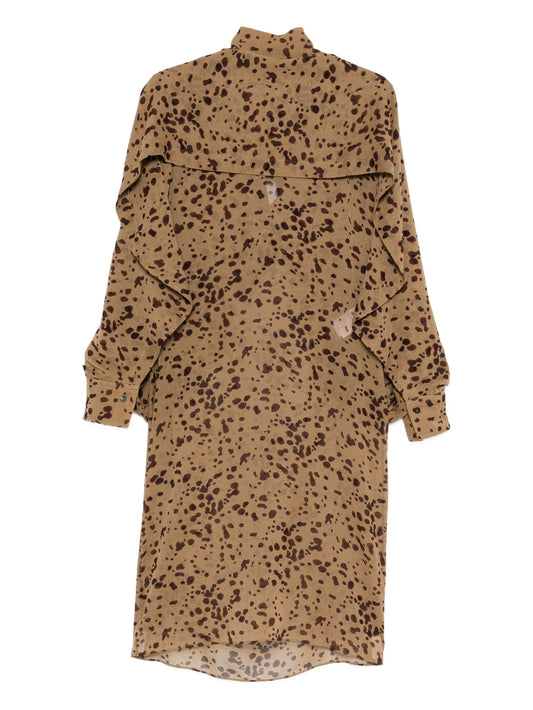 ruffled printed midi dress