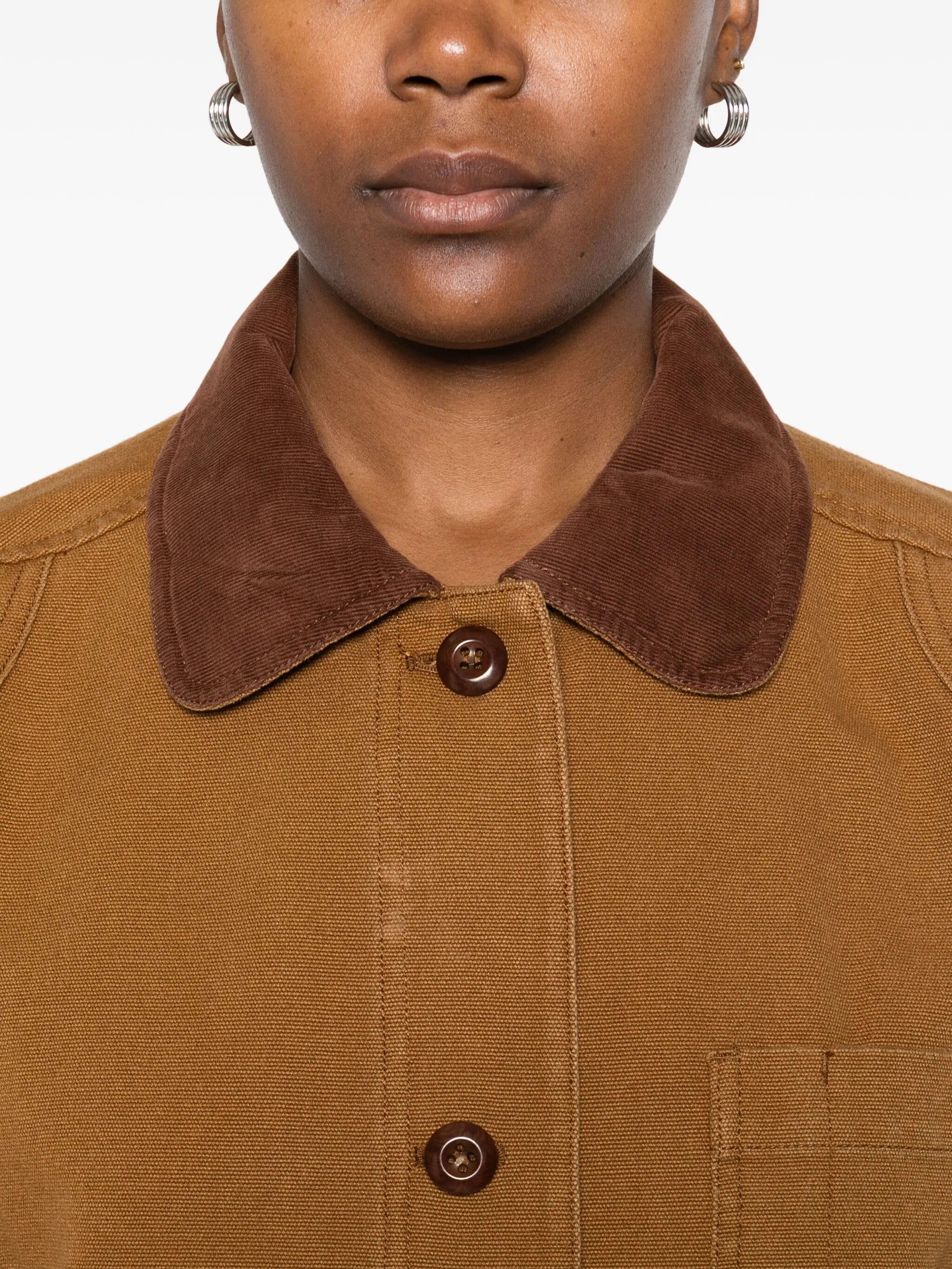 Pascual contrast-collar patch-pocket jacket