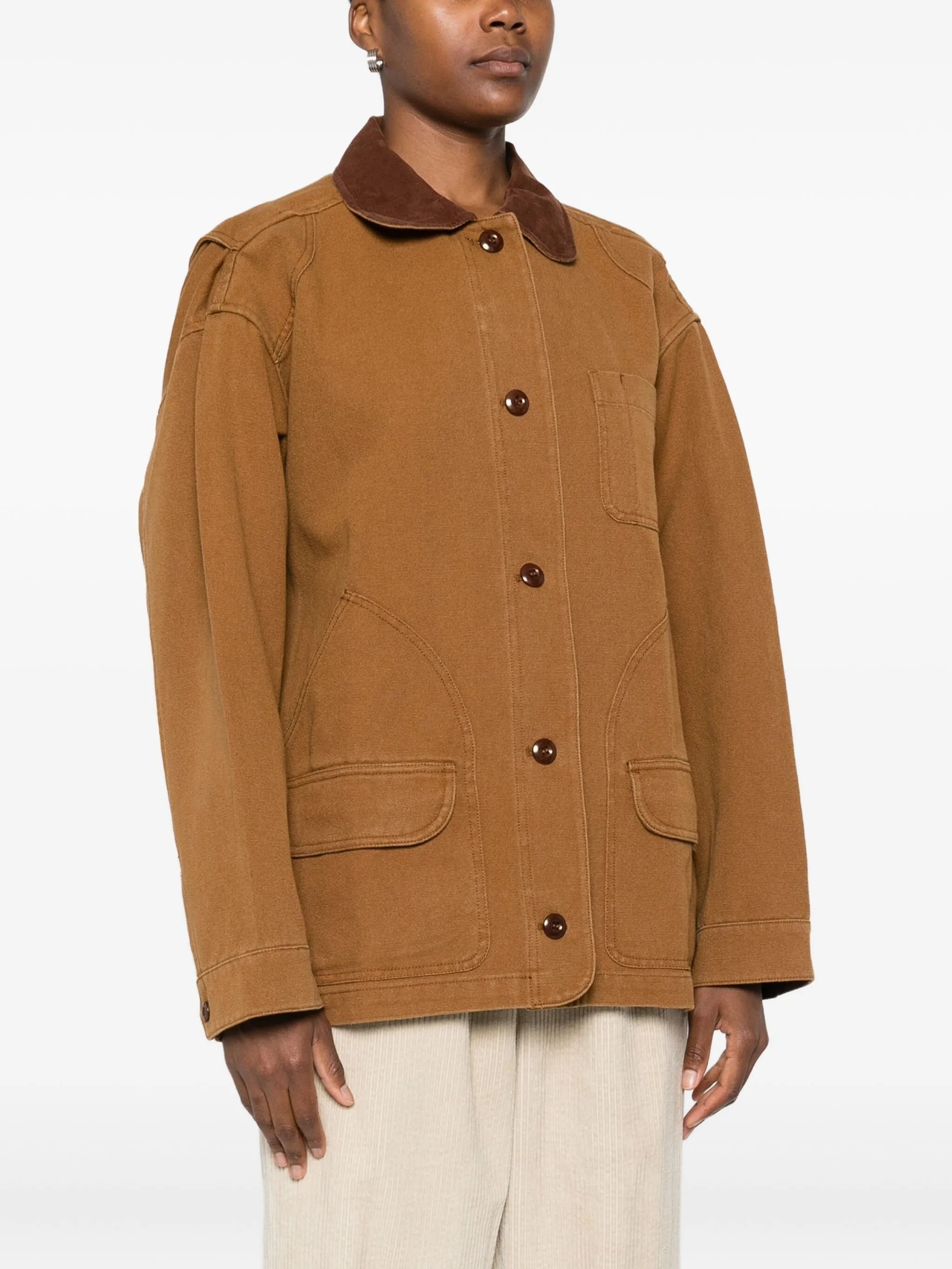Pascual contrast-collar patch-pocket jacket