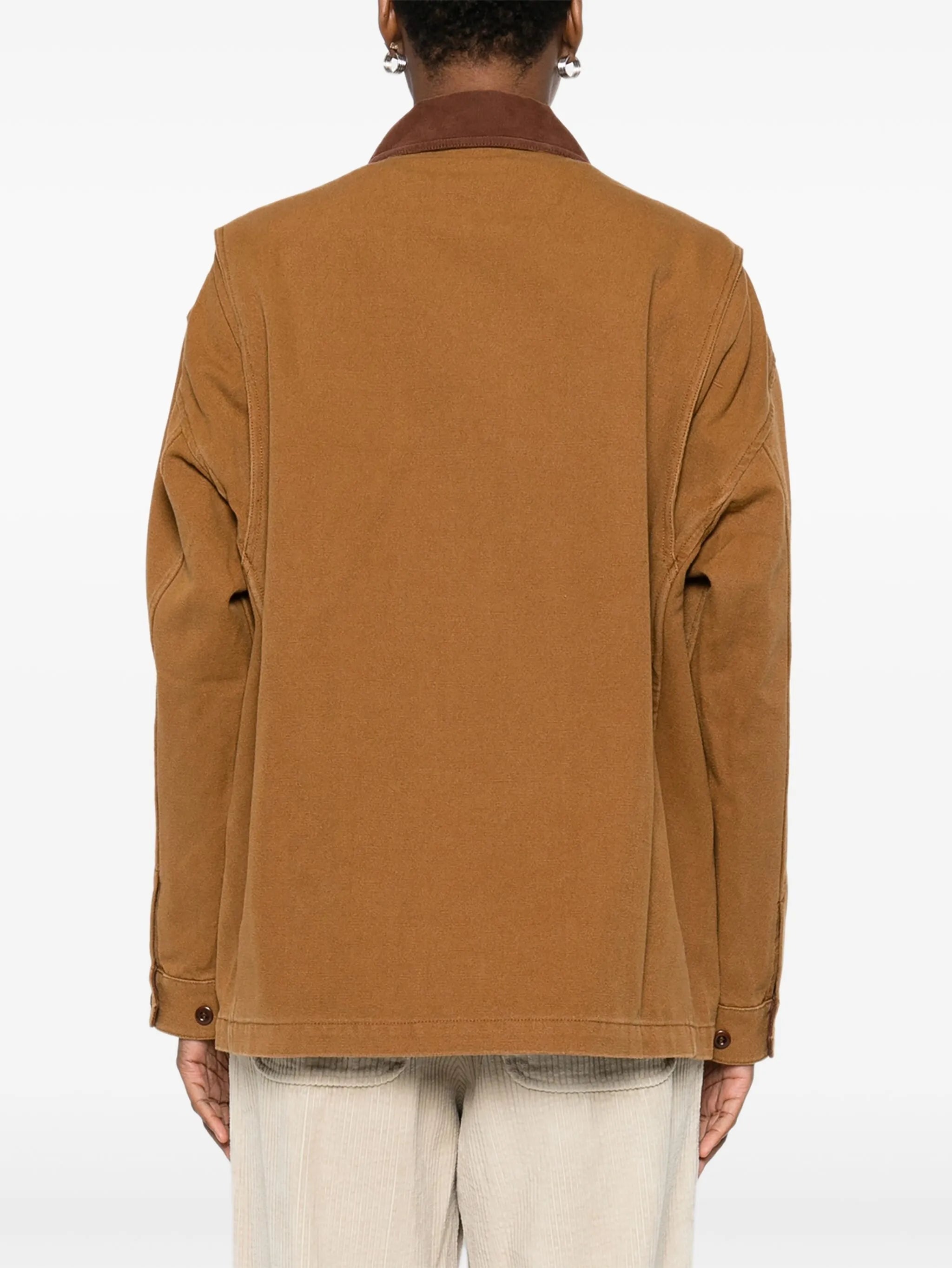 Pascual contrast-collar patch-pocket jacket