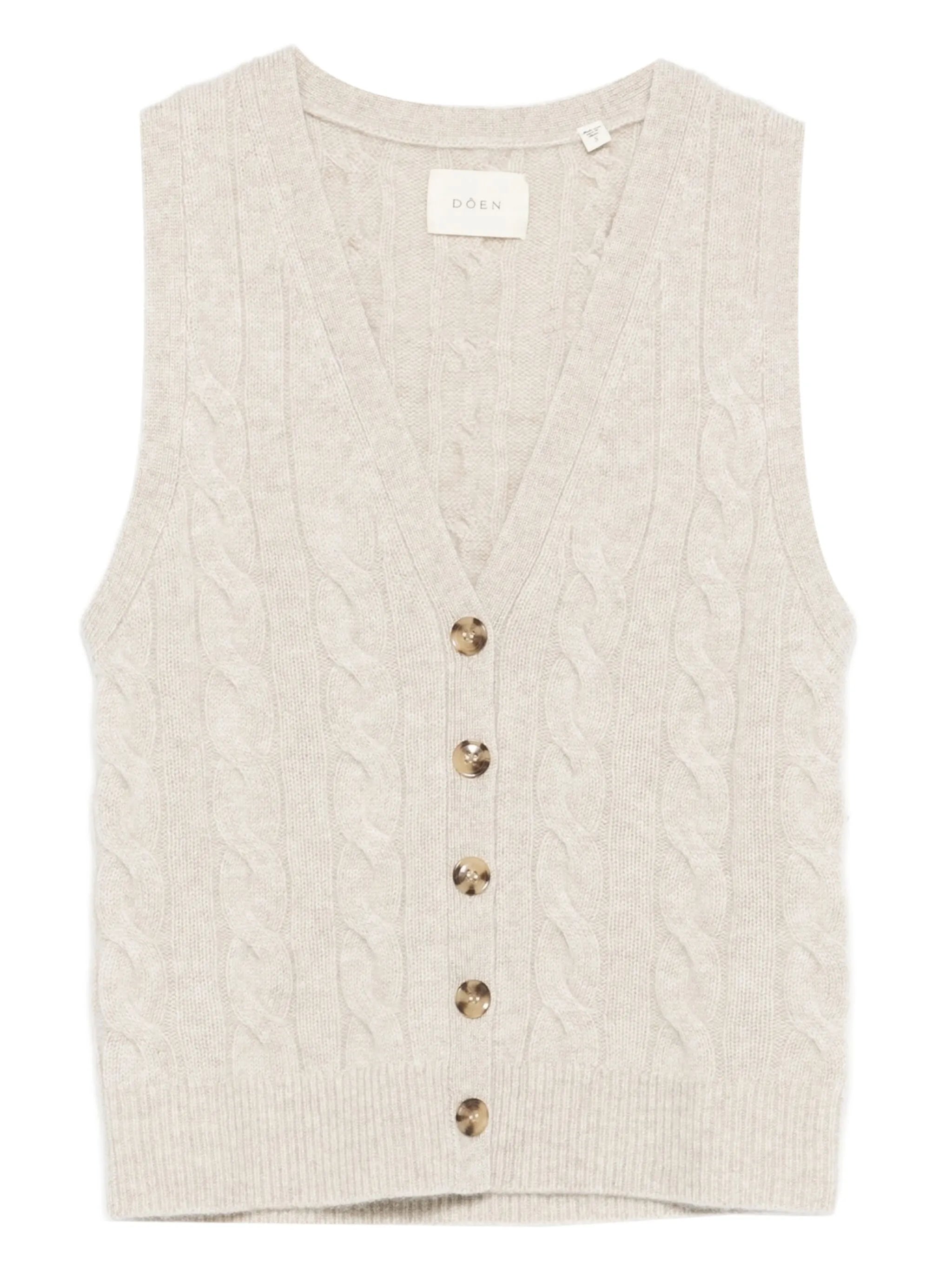 cable-knit button vest