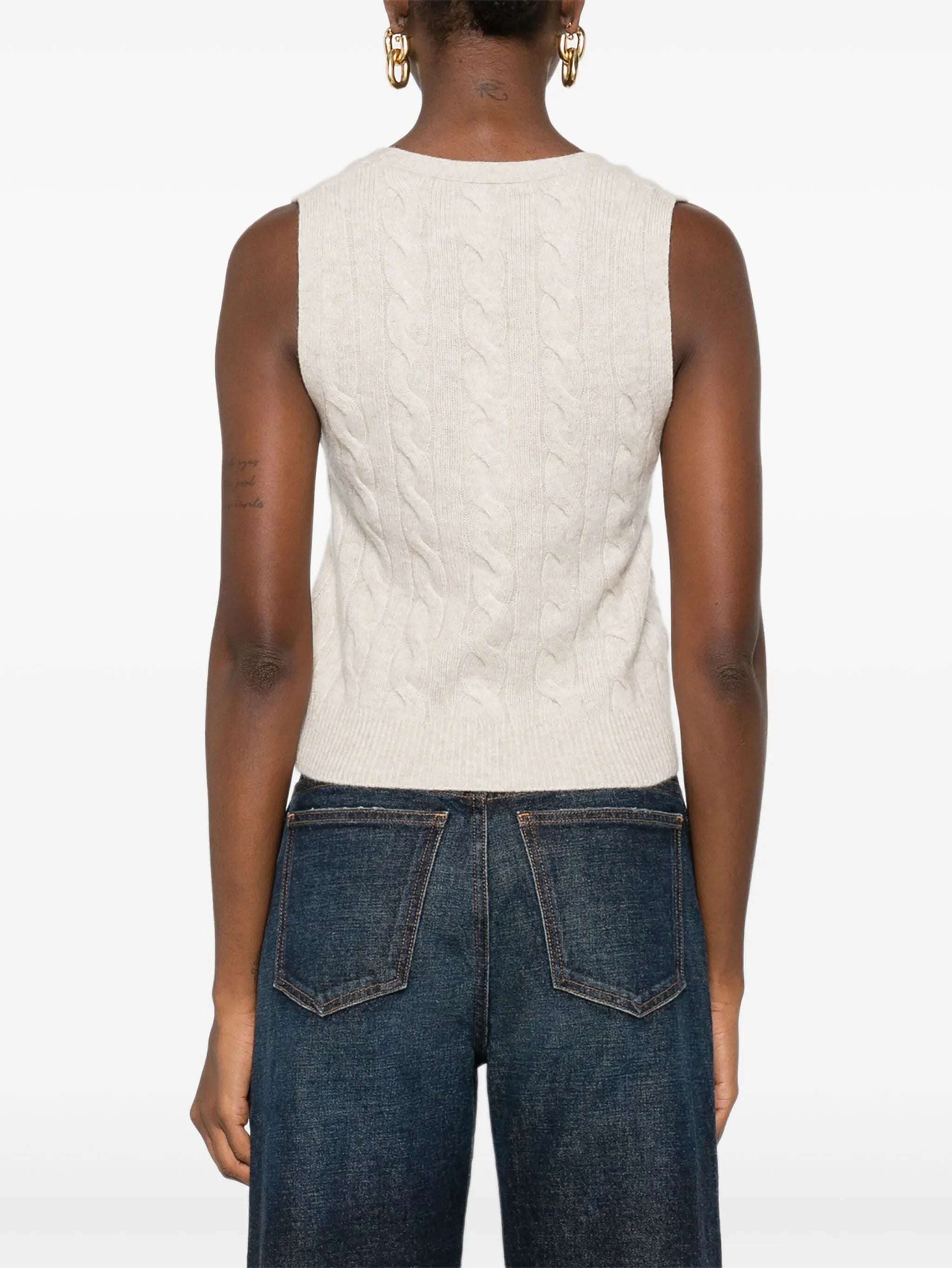 cable-knit button vest