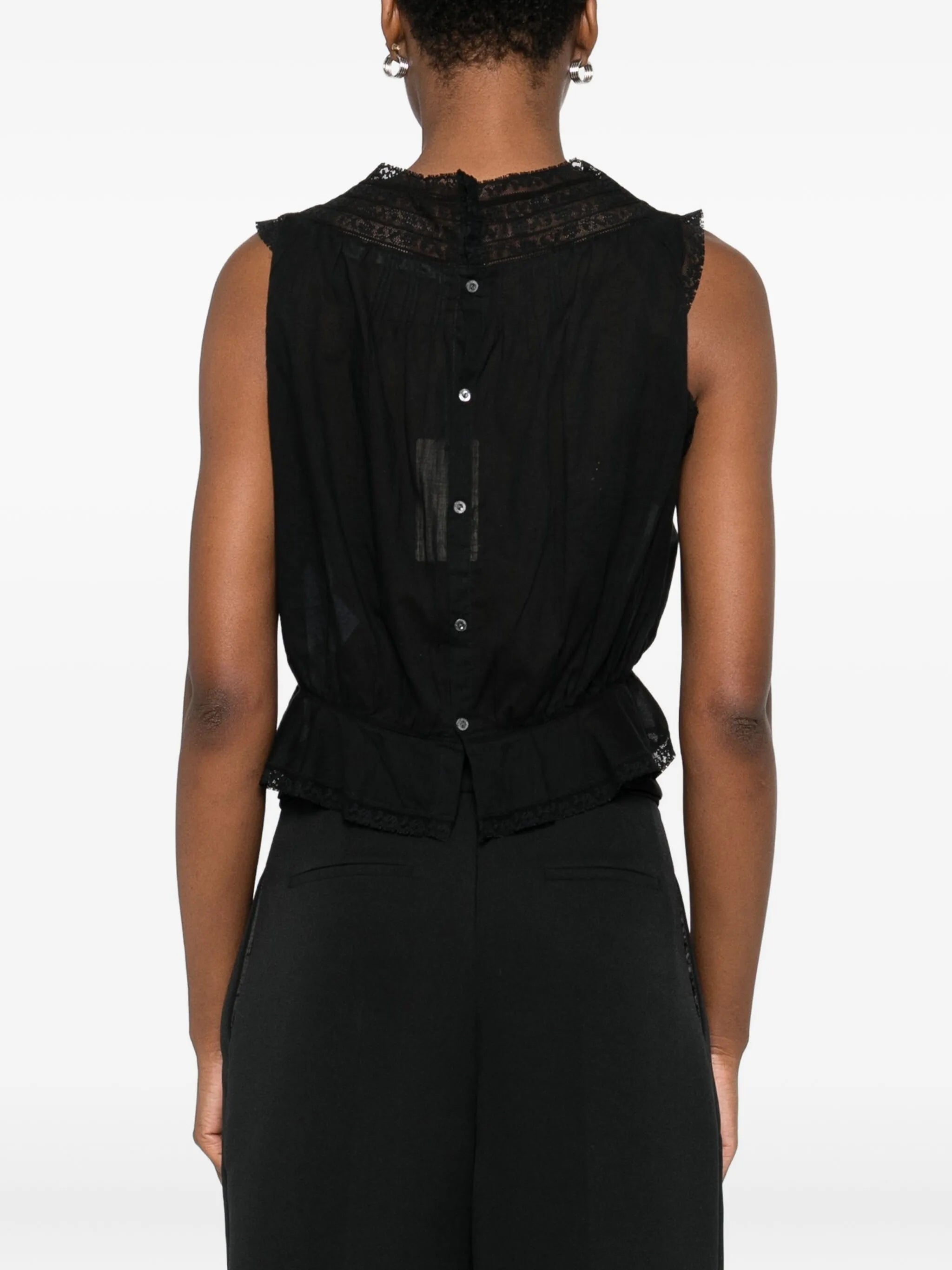 Lilibet lace-trimmed sleeveless top