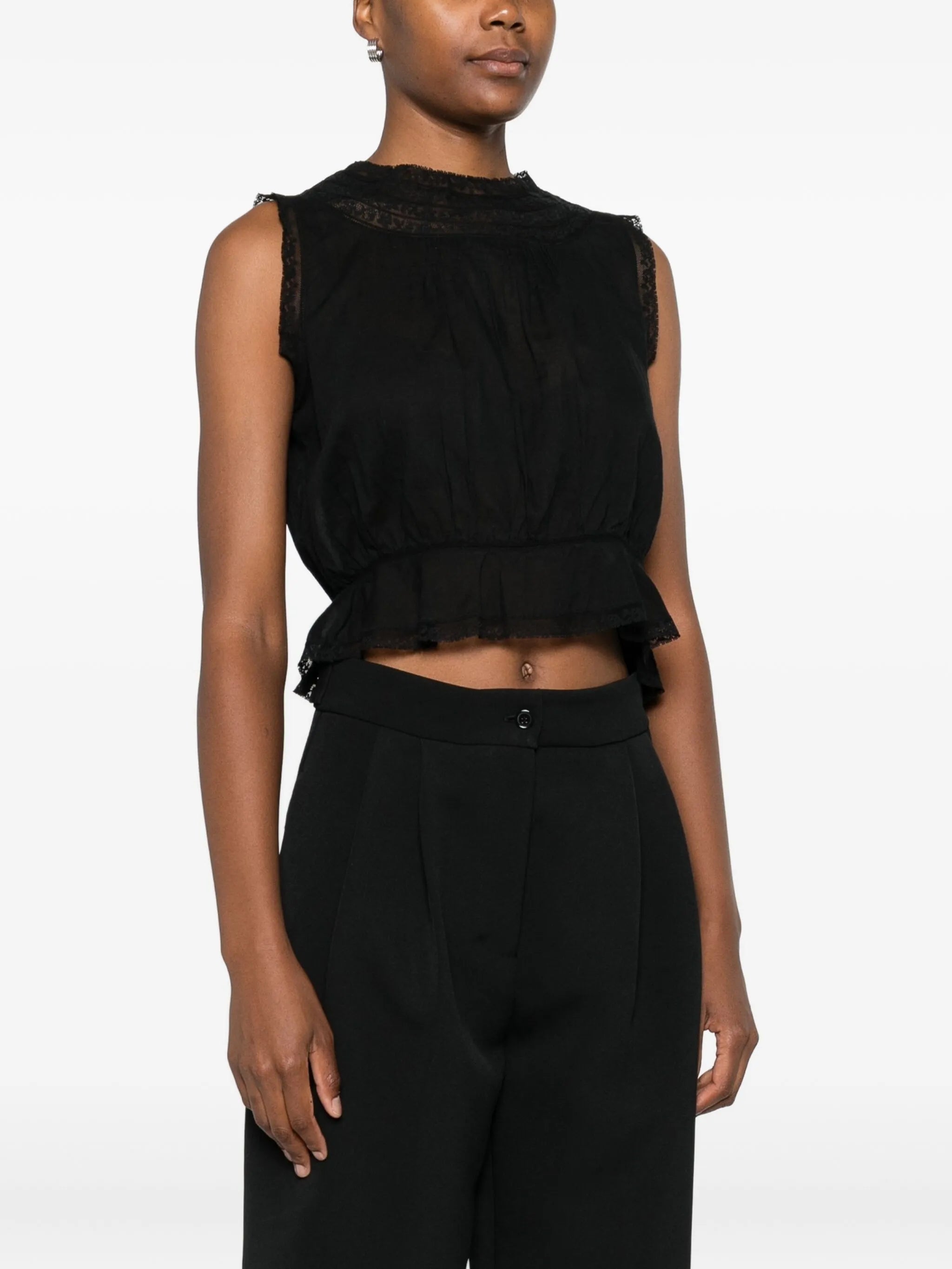 Lilibet lace-trimmed sleeveless top