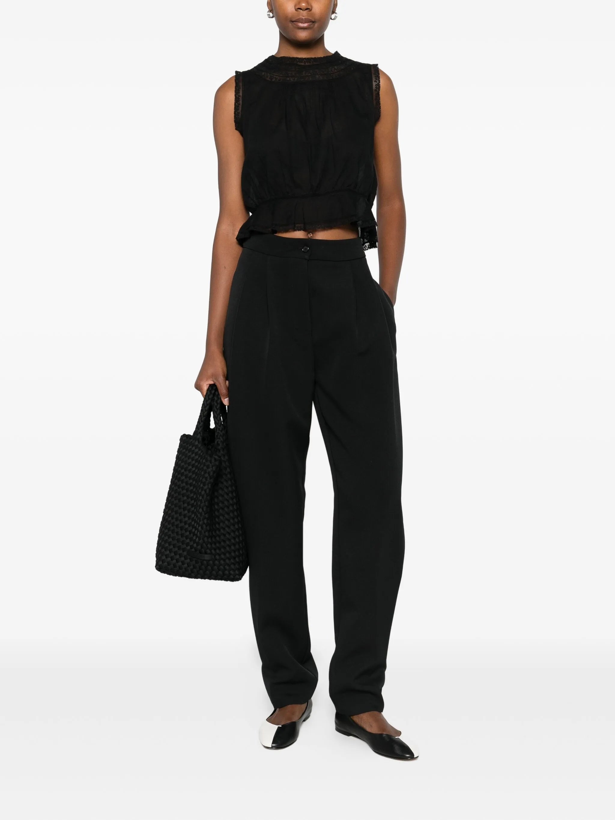 Lilibet lace-trimmed sleeveless top