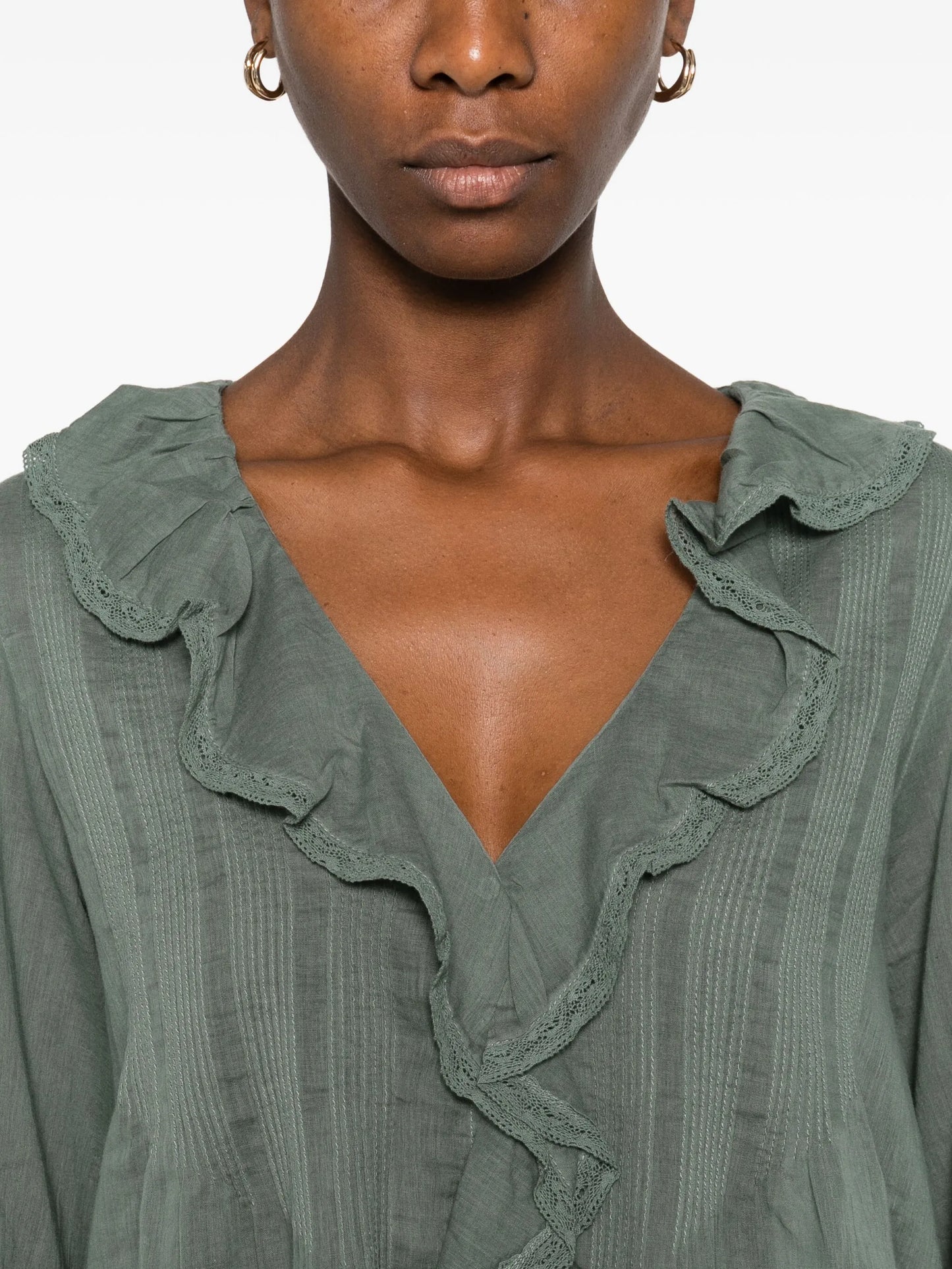 ruffled blouse