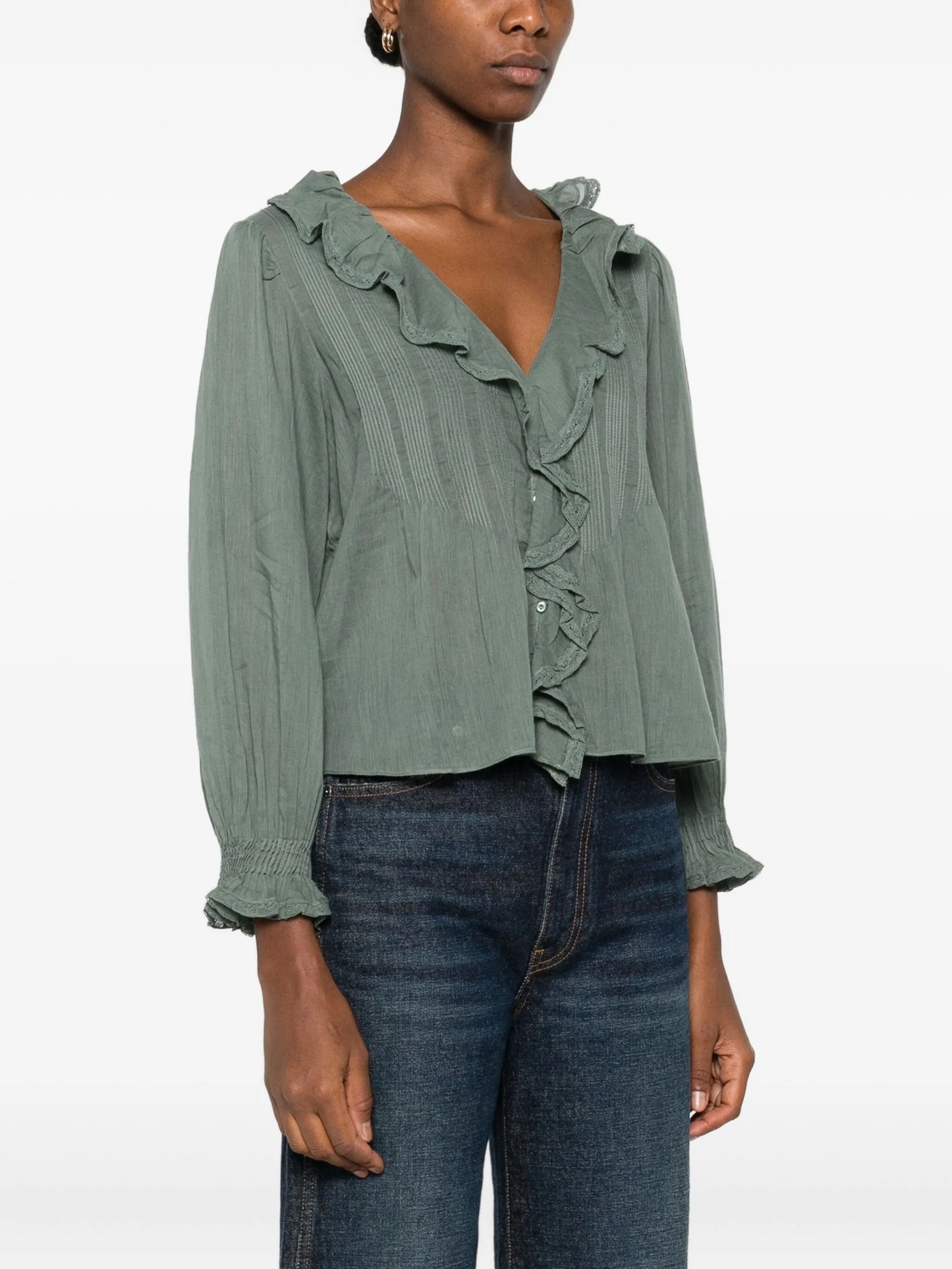 ruffled blouse