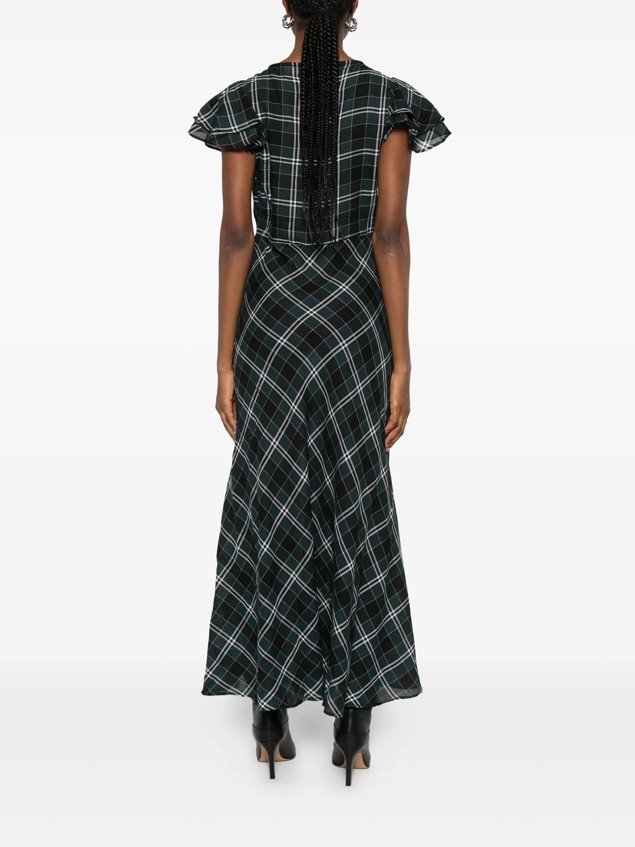 Seraphine checked maxi dress