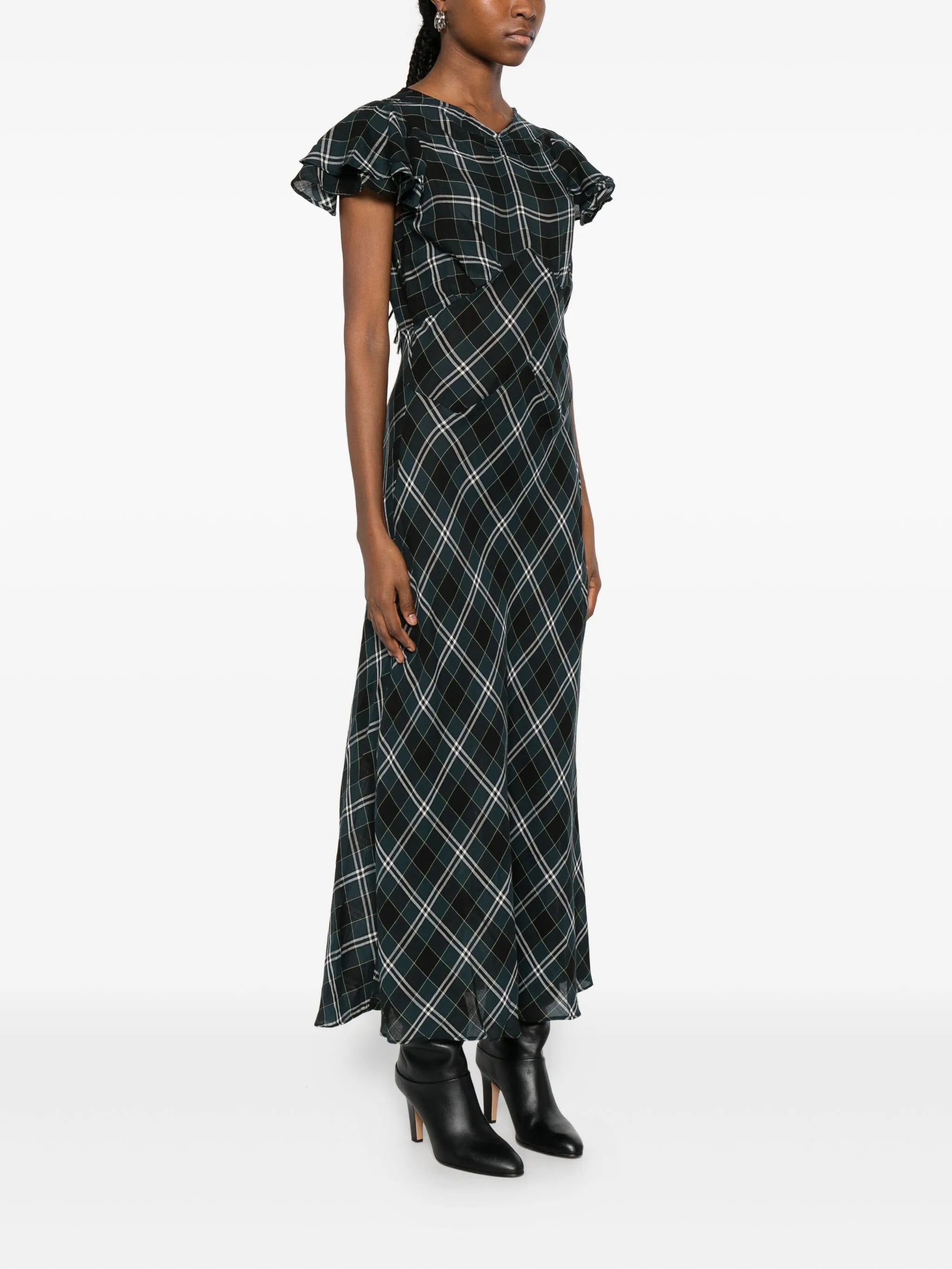 Seraphine checked maxi dress