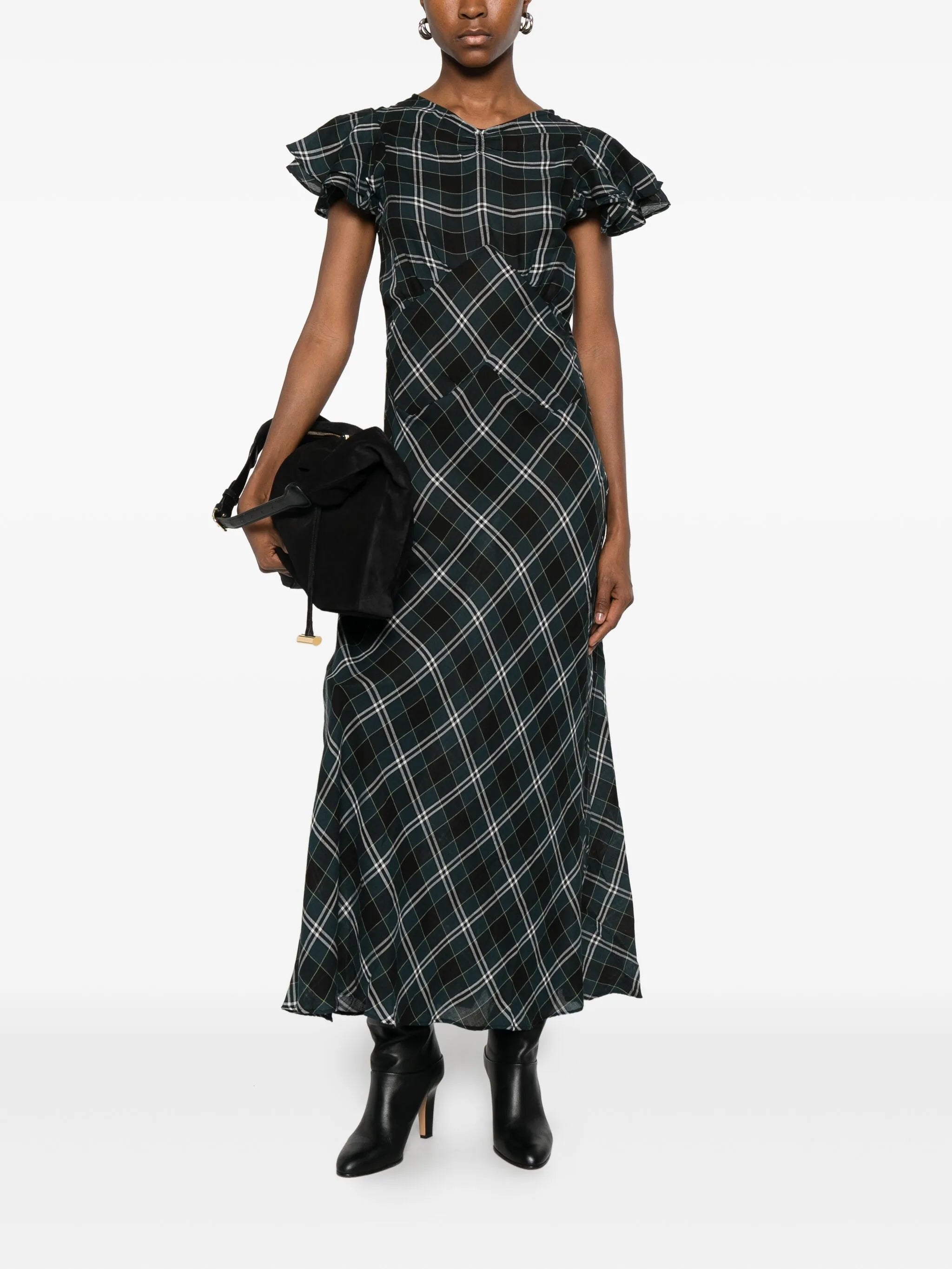 Seraphine checked maxi dress
