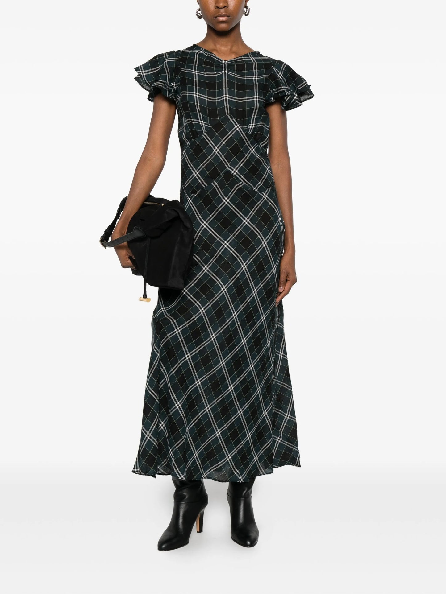 Seraphine checked maxi dress