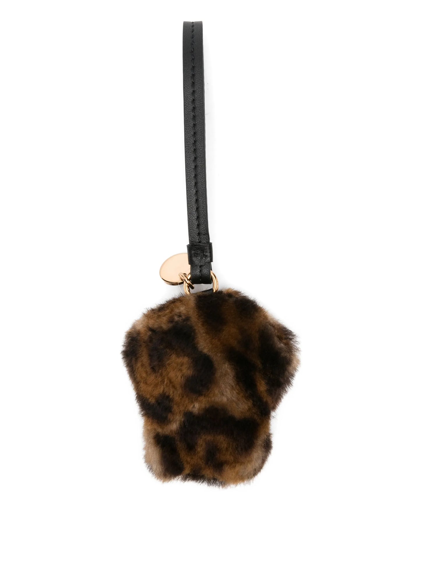 leopard-print textured keyring