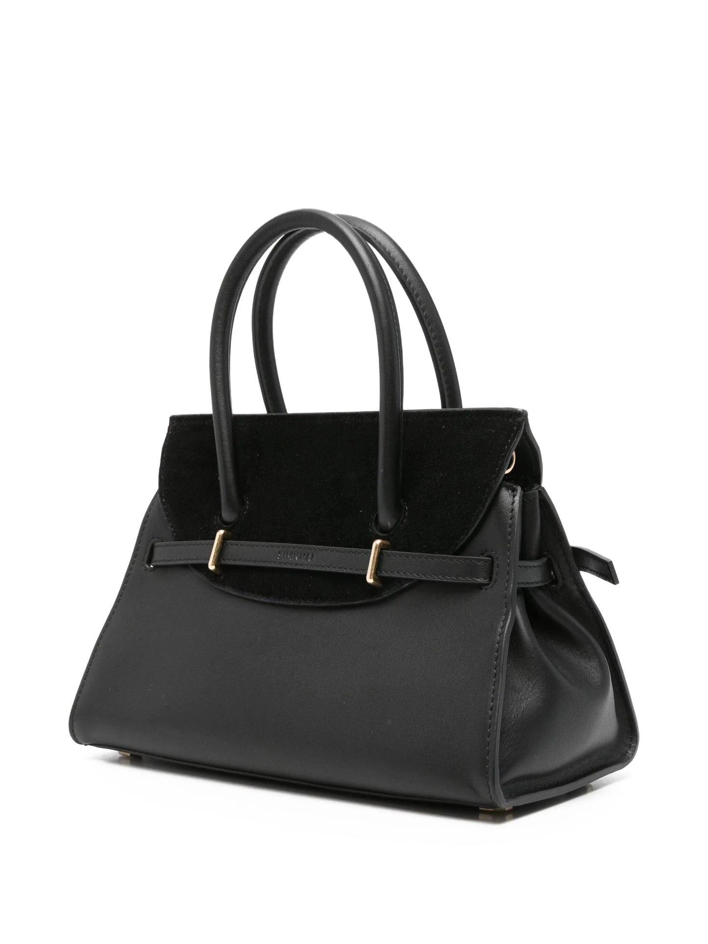 small River suede buckle tote bag