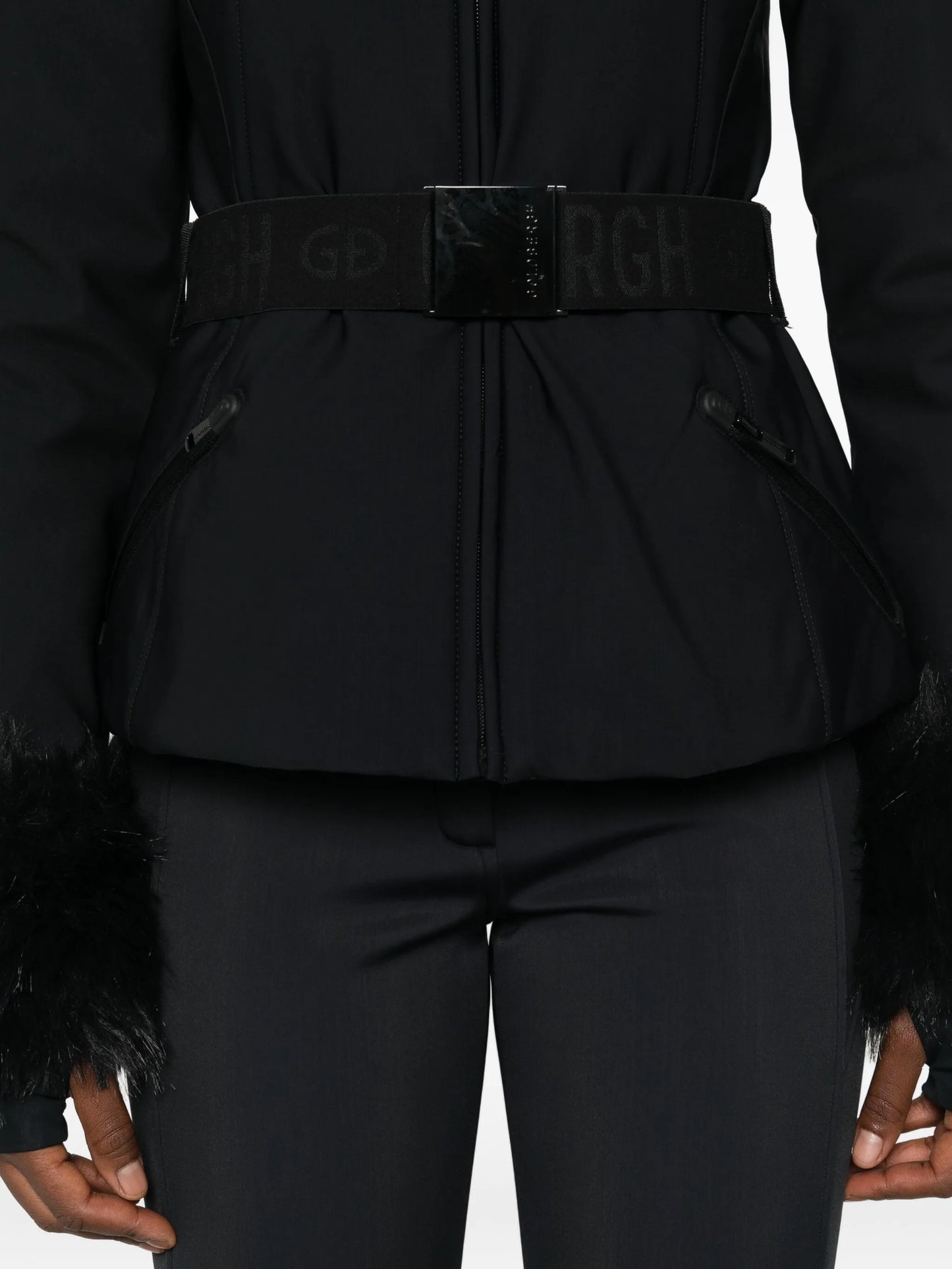 Giselle belted faux fur ski jacket
