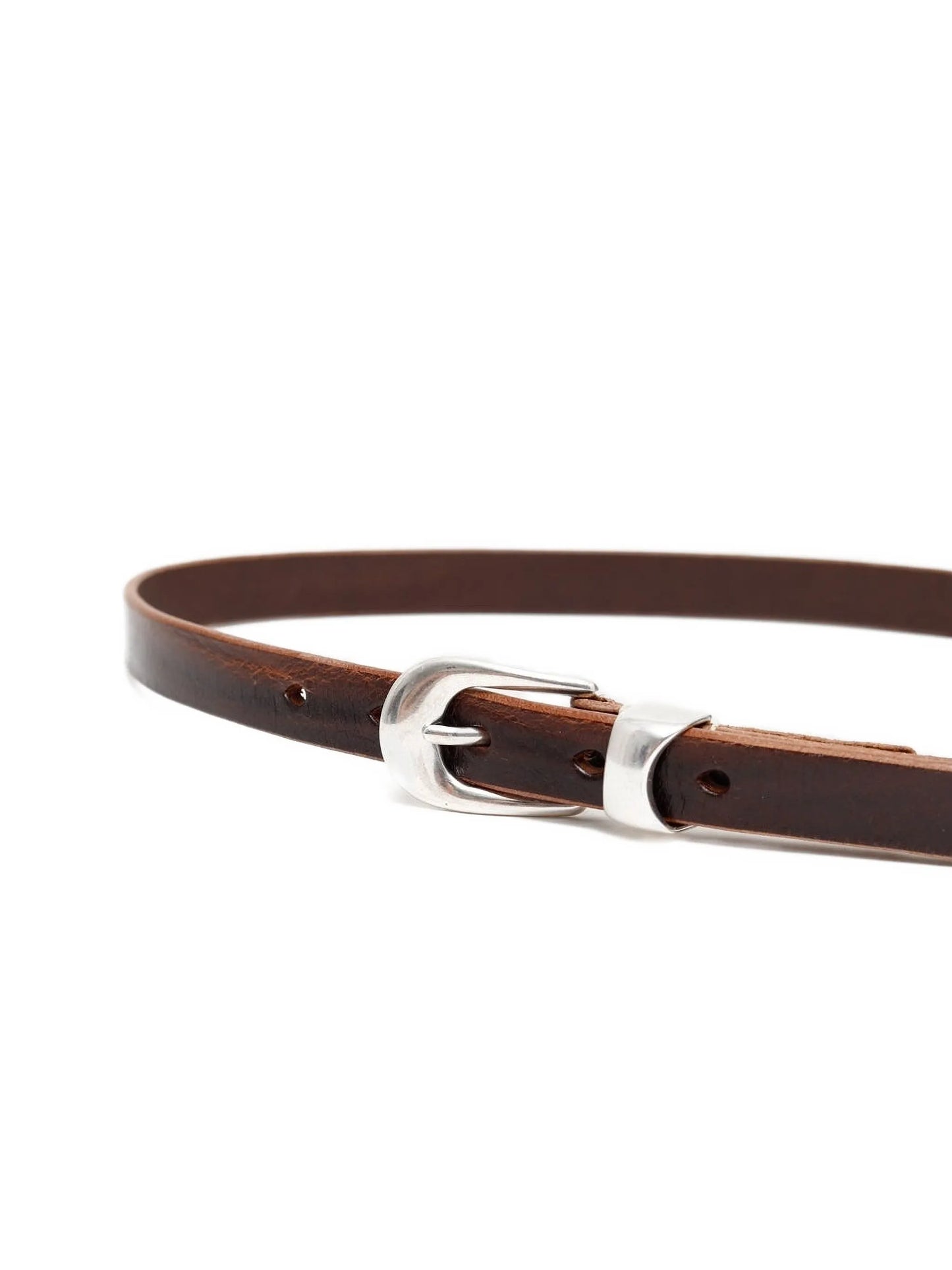 leather silver-buckle belt
