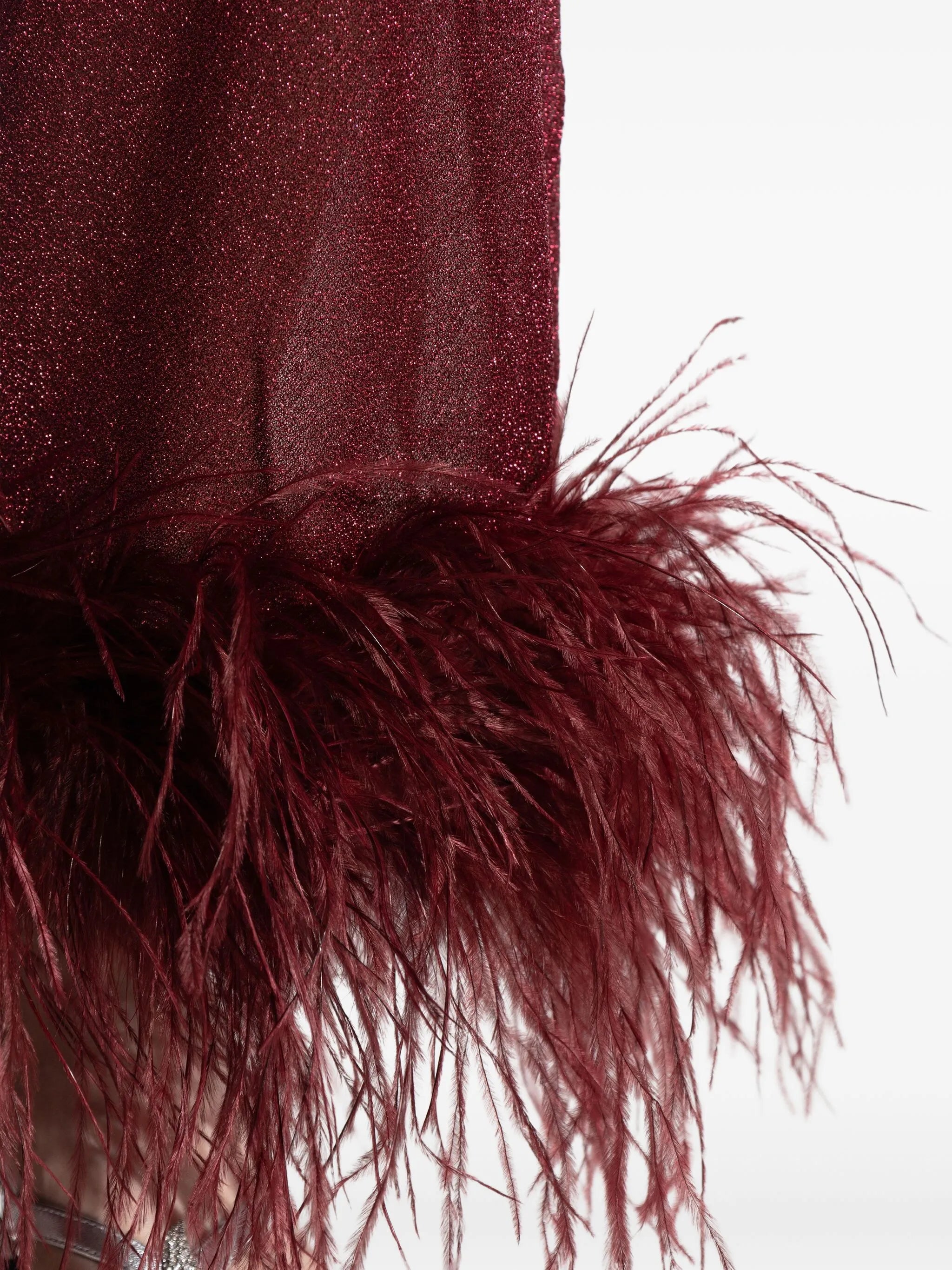 Plumage feather-trim trousers