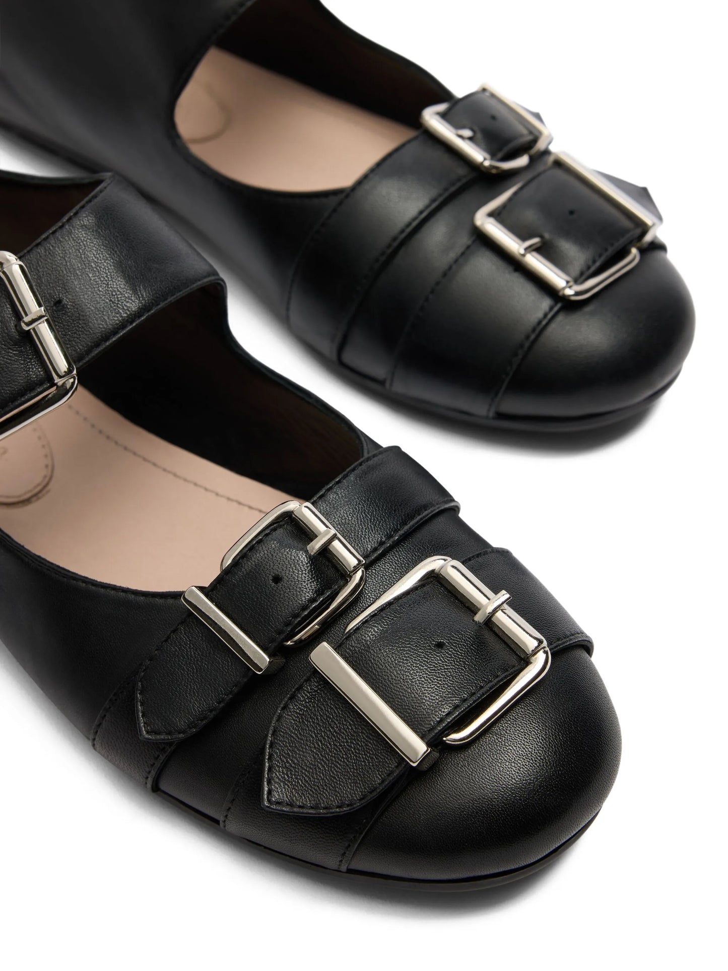 double-buckle ballet flats