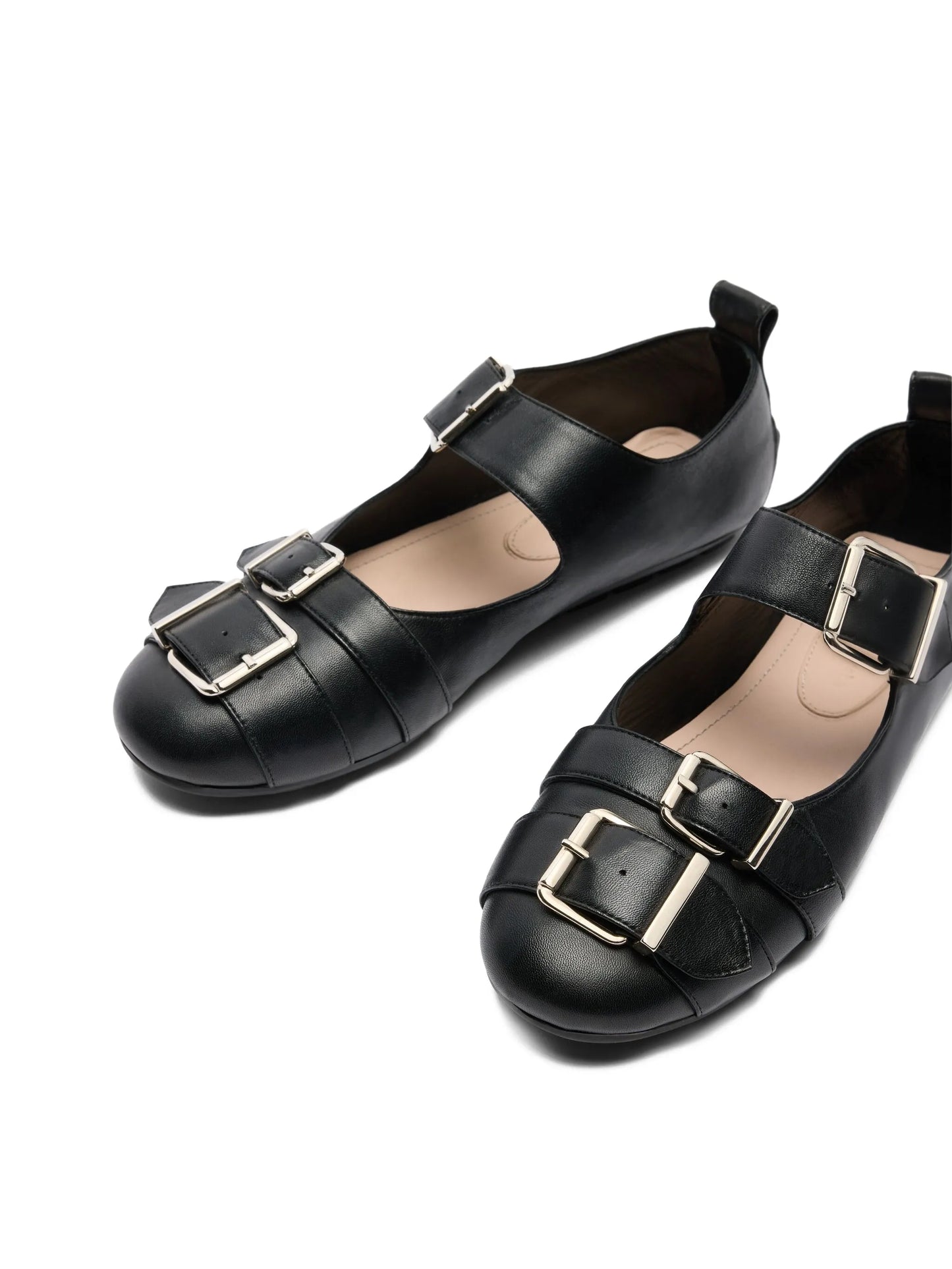 double-buckle ballet flats