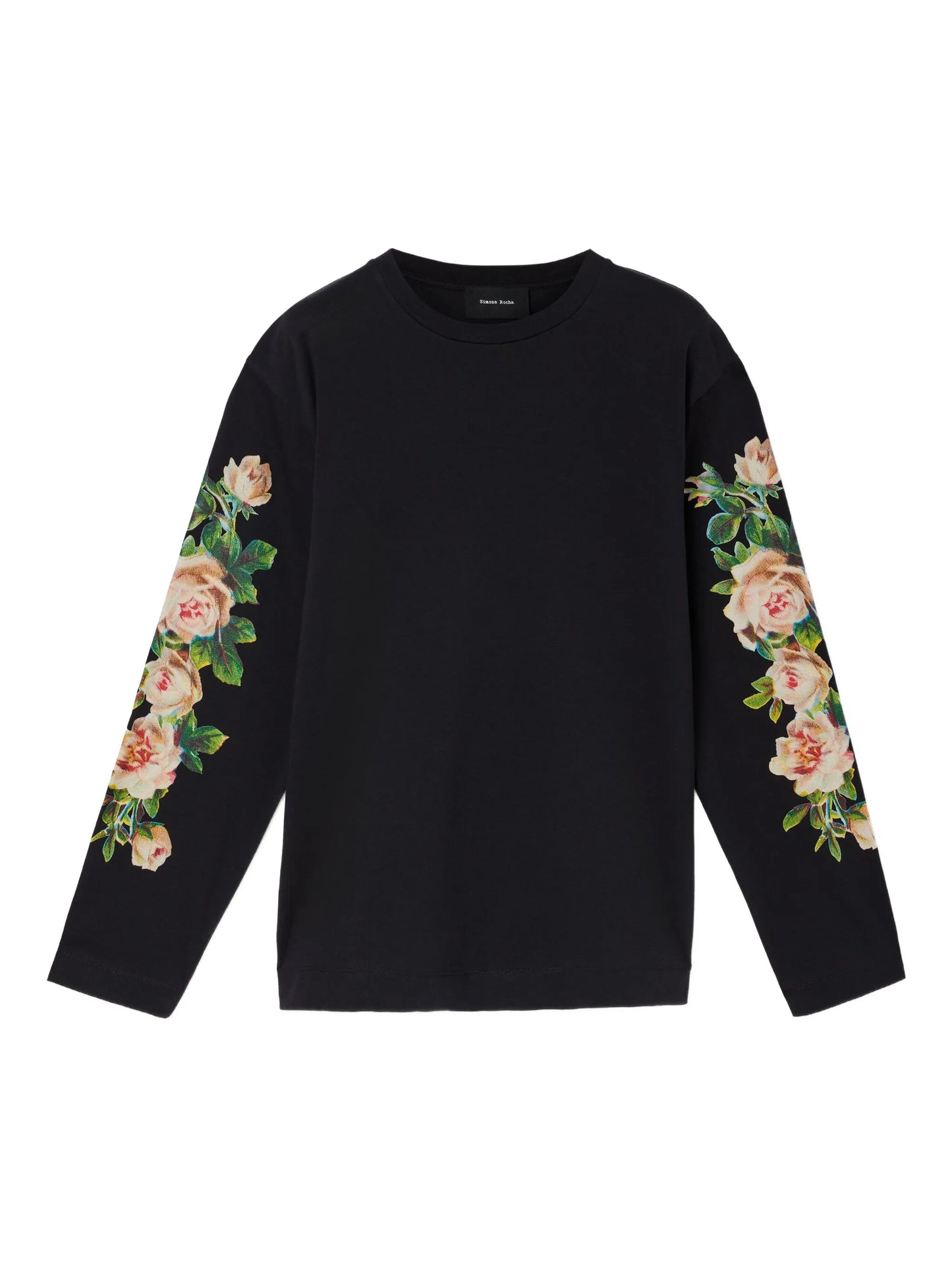 rose-print long-sleeve T-shirt