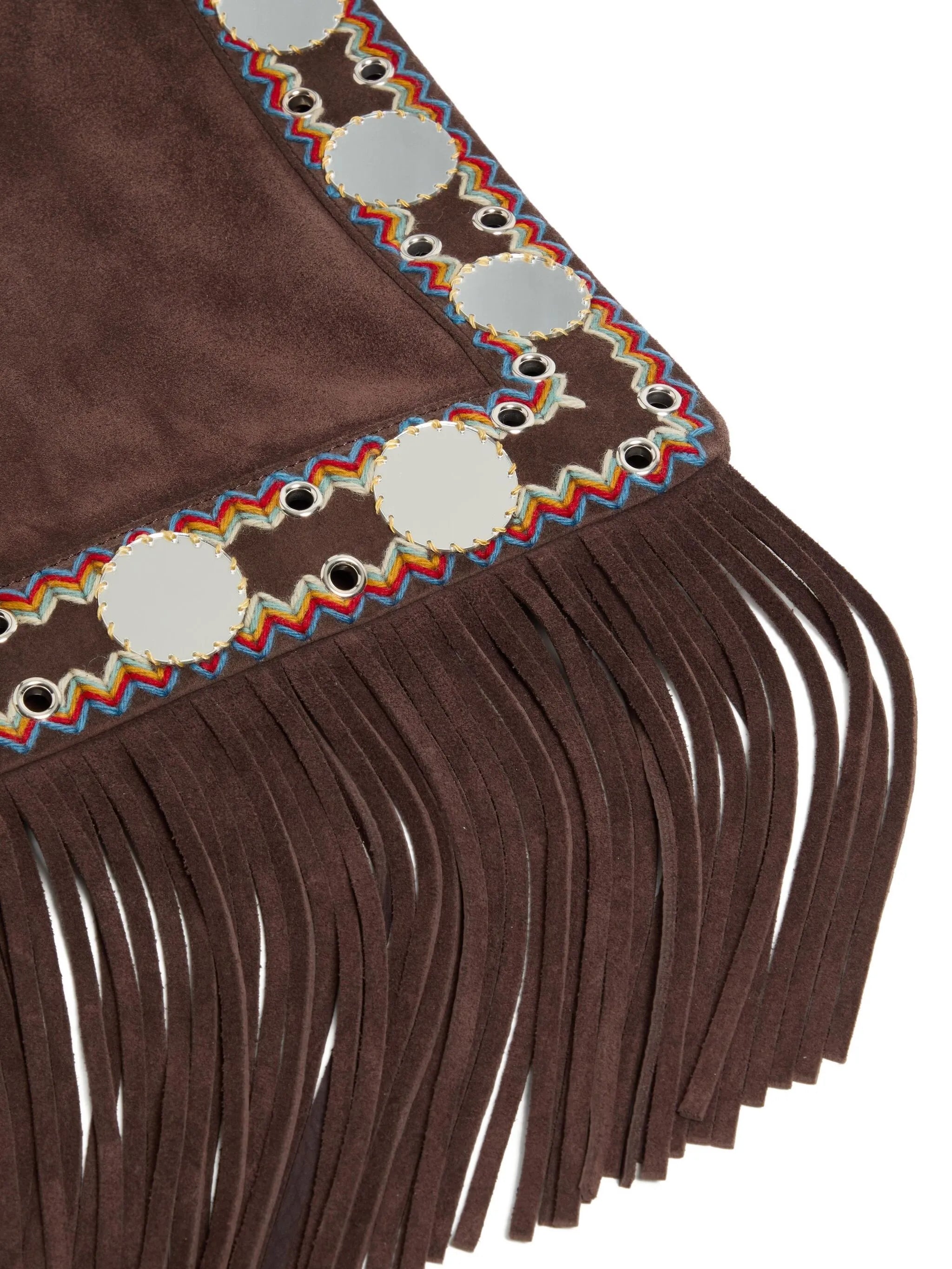 NELLCÔTE SUEDE SHOULDER BAG WITH FRINGES
