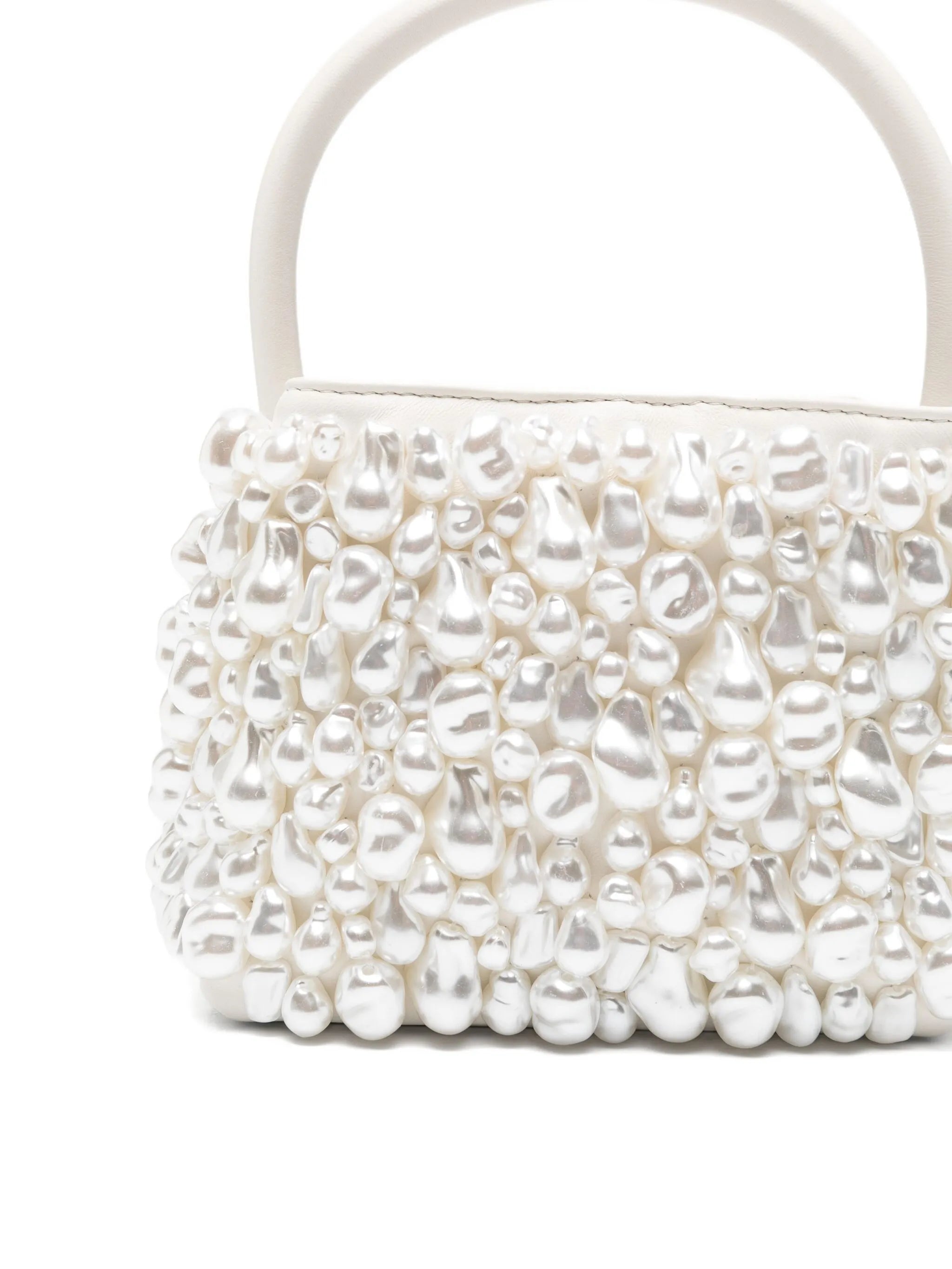 Solene pearl-embellished top handle bag