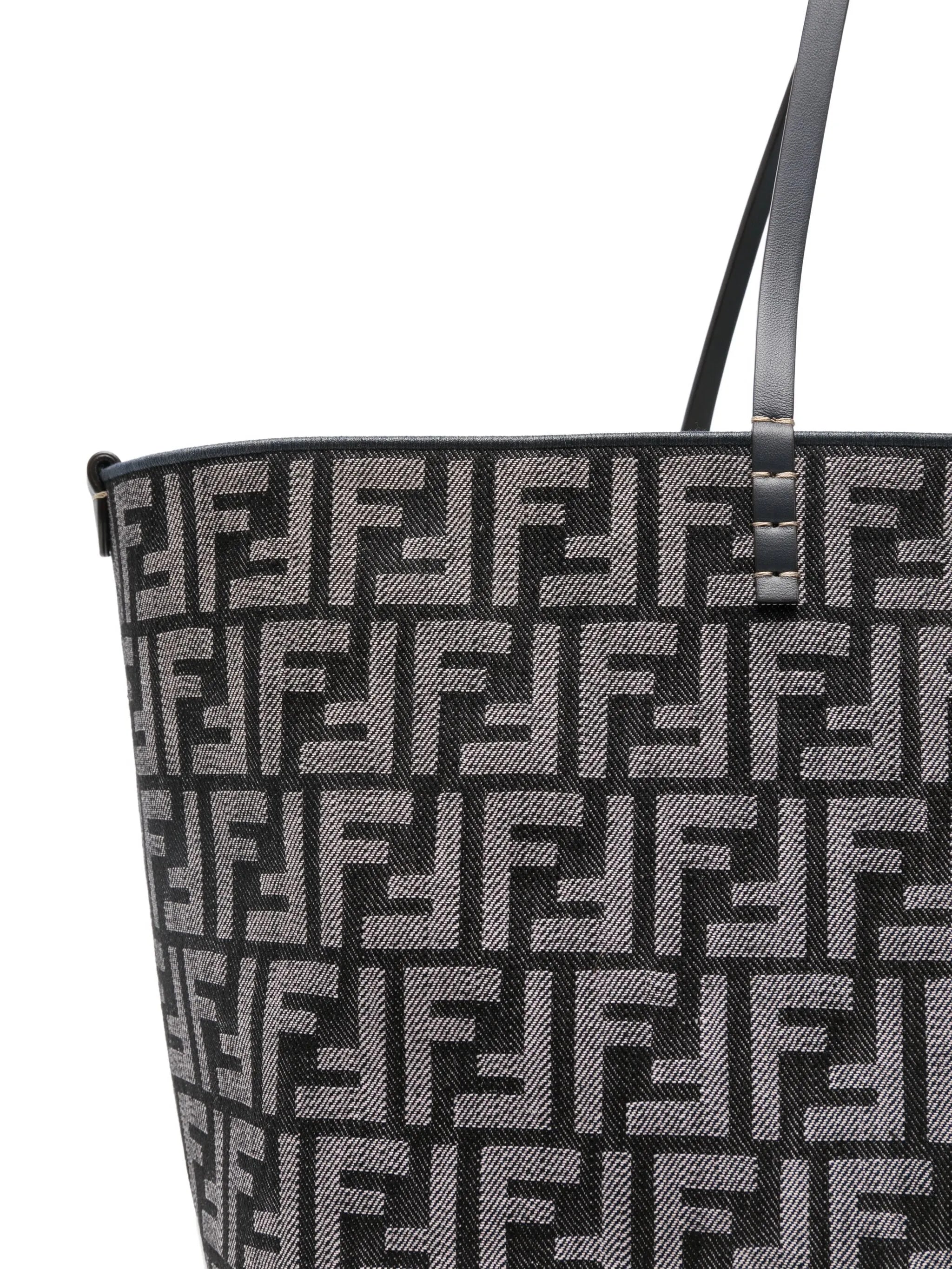 large Roll denim FF-jacquard tote bag