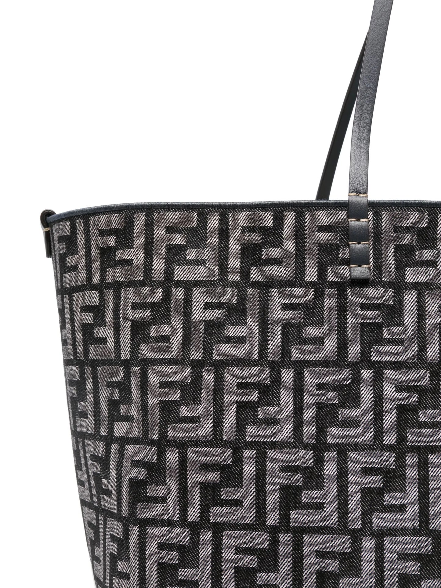 large Roll denim FF-jacquard tote bag