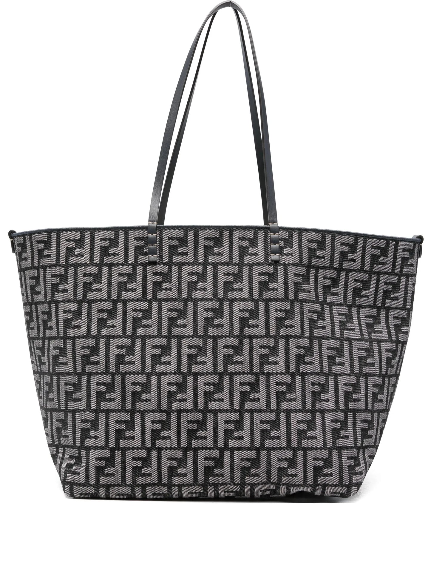 large Roll denim FF-jacquard tote bag