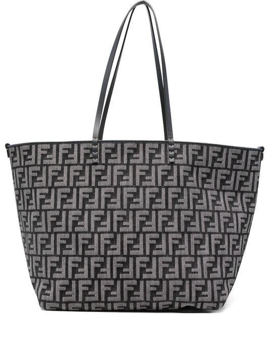 large Roll denim FF-jacquard tote bag