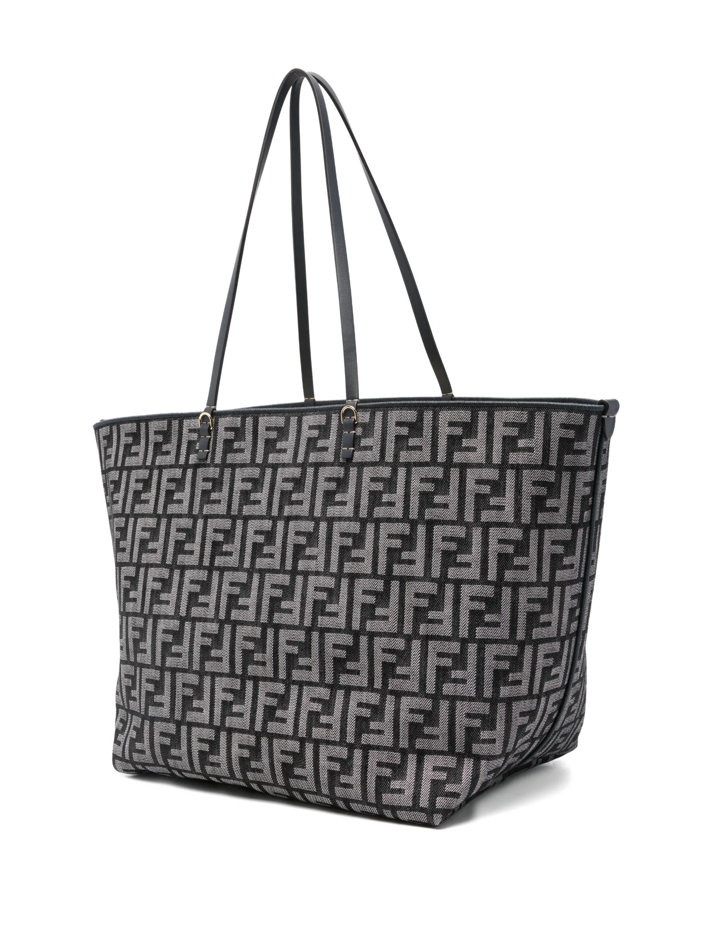 large Roll denim FF-jacquard tote bag
