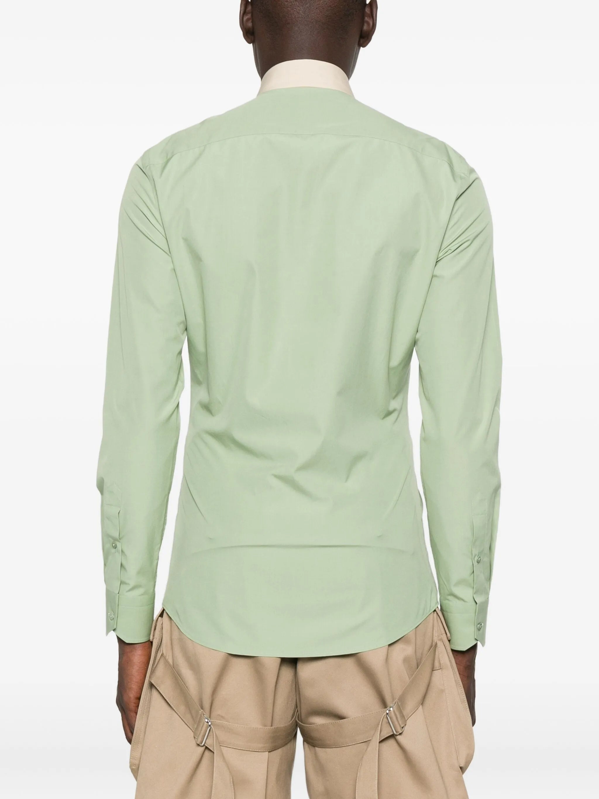 poplin contrast-collar shirt