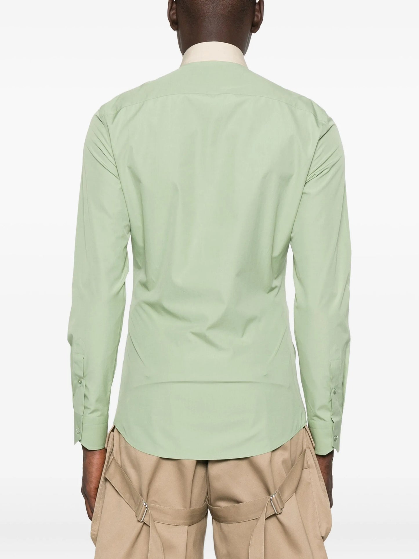 poplin contrast-collar shirt