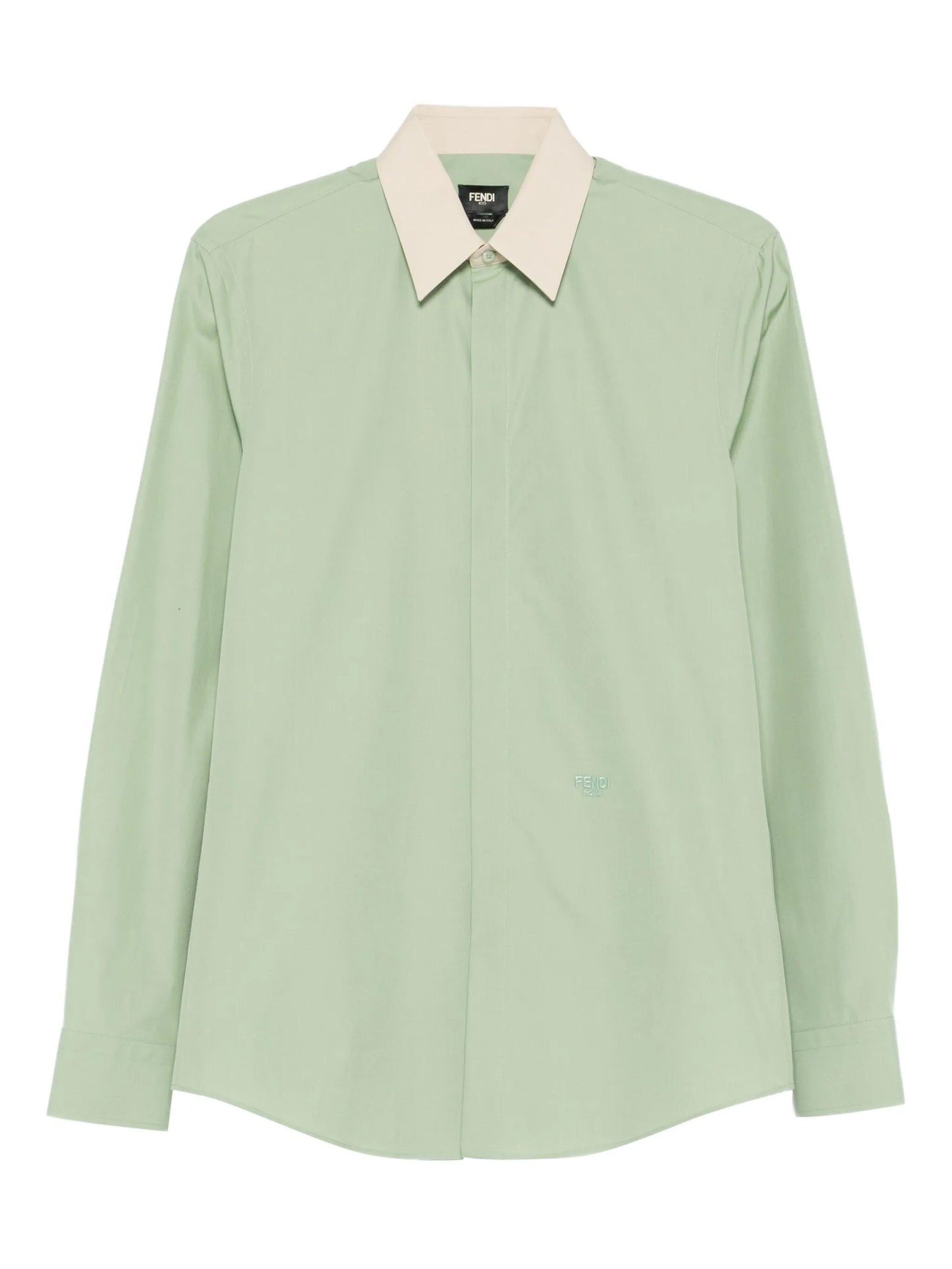 poplin contrast-collar shirt