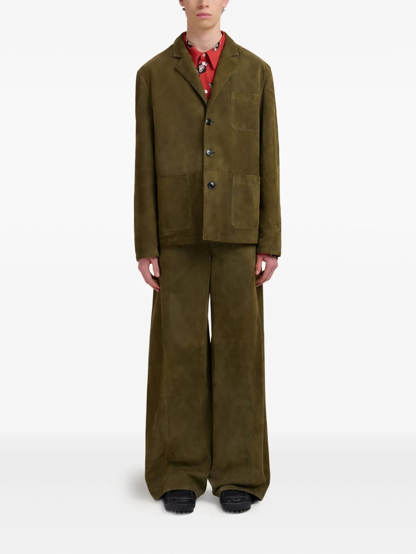 textured double-pocket blazer