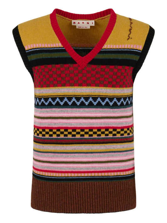 striped wool vest