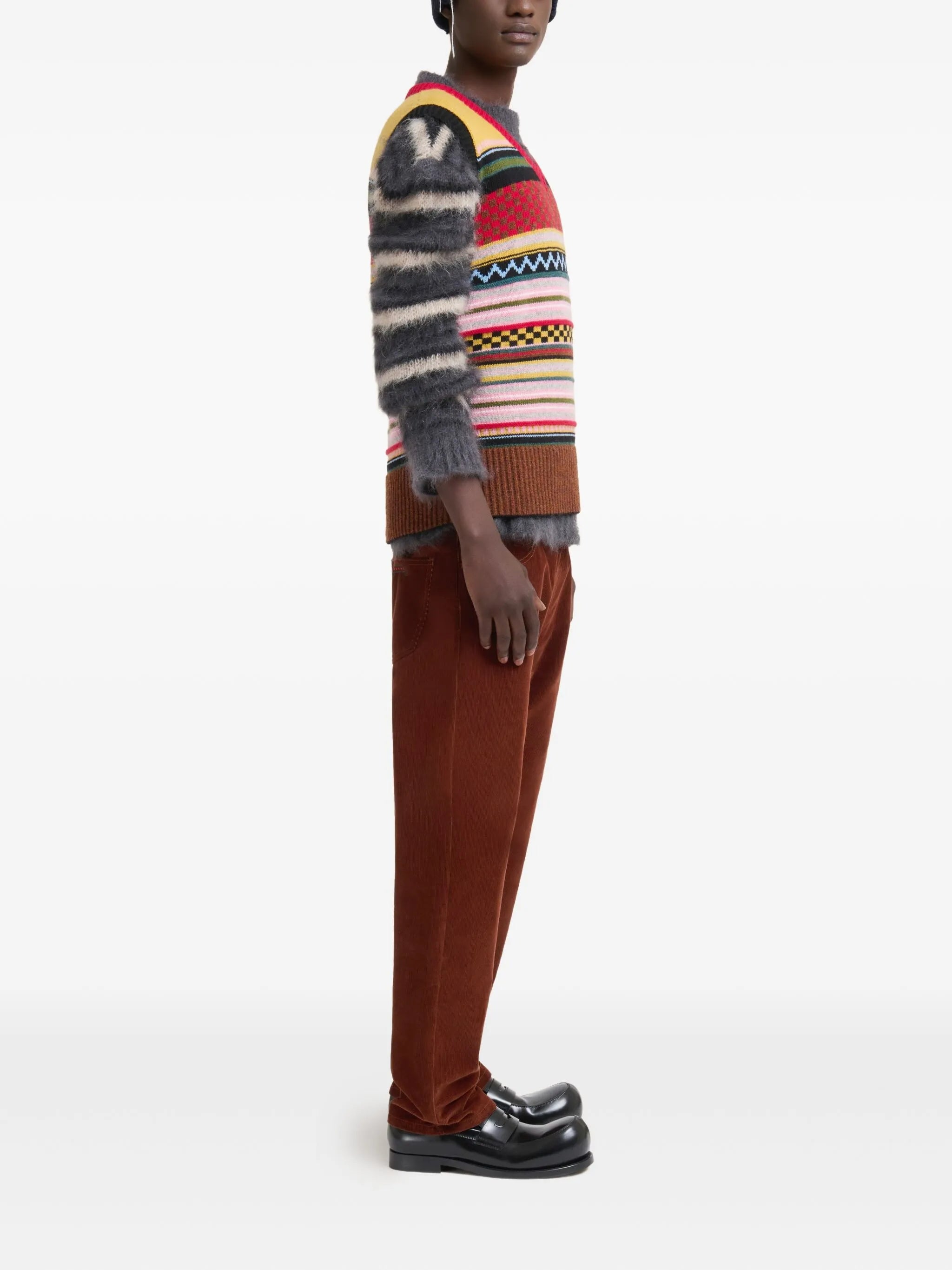 striped wool vest