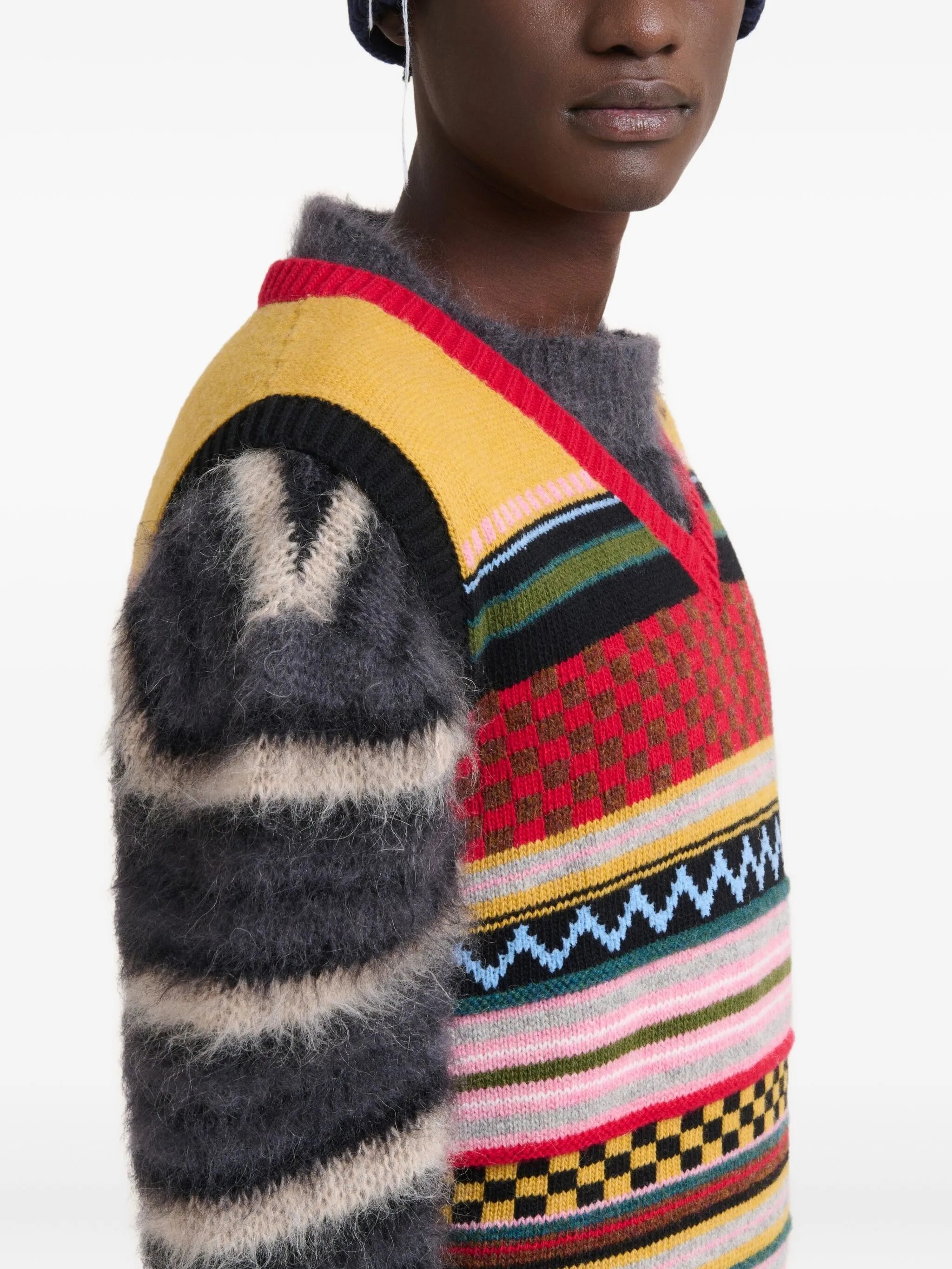 striped wool vest