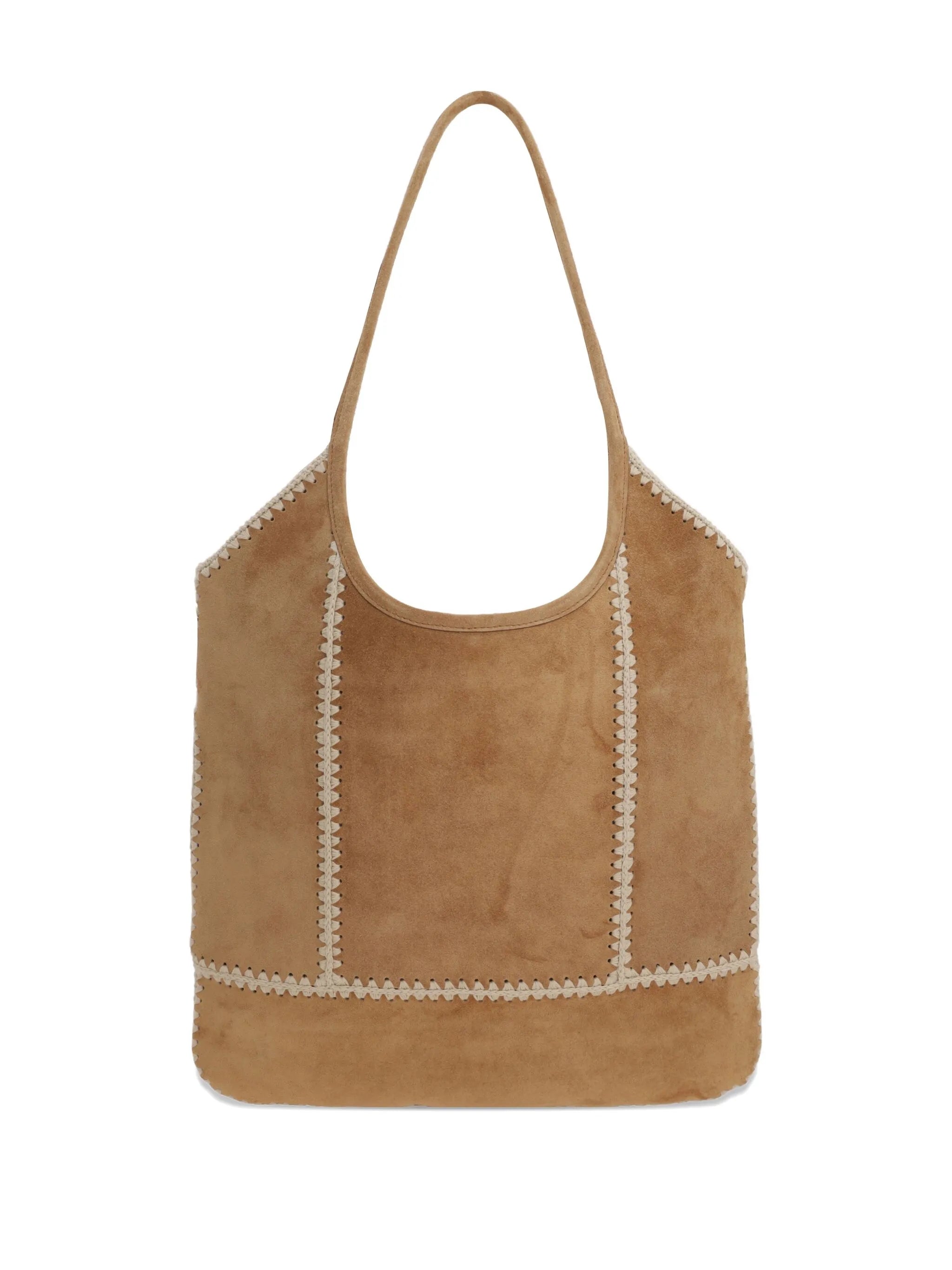Miu Miu Ivy Suede Crochet Patchwork Tote