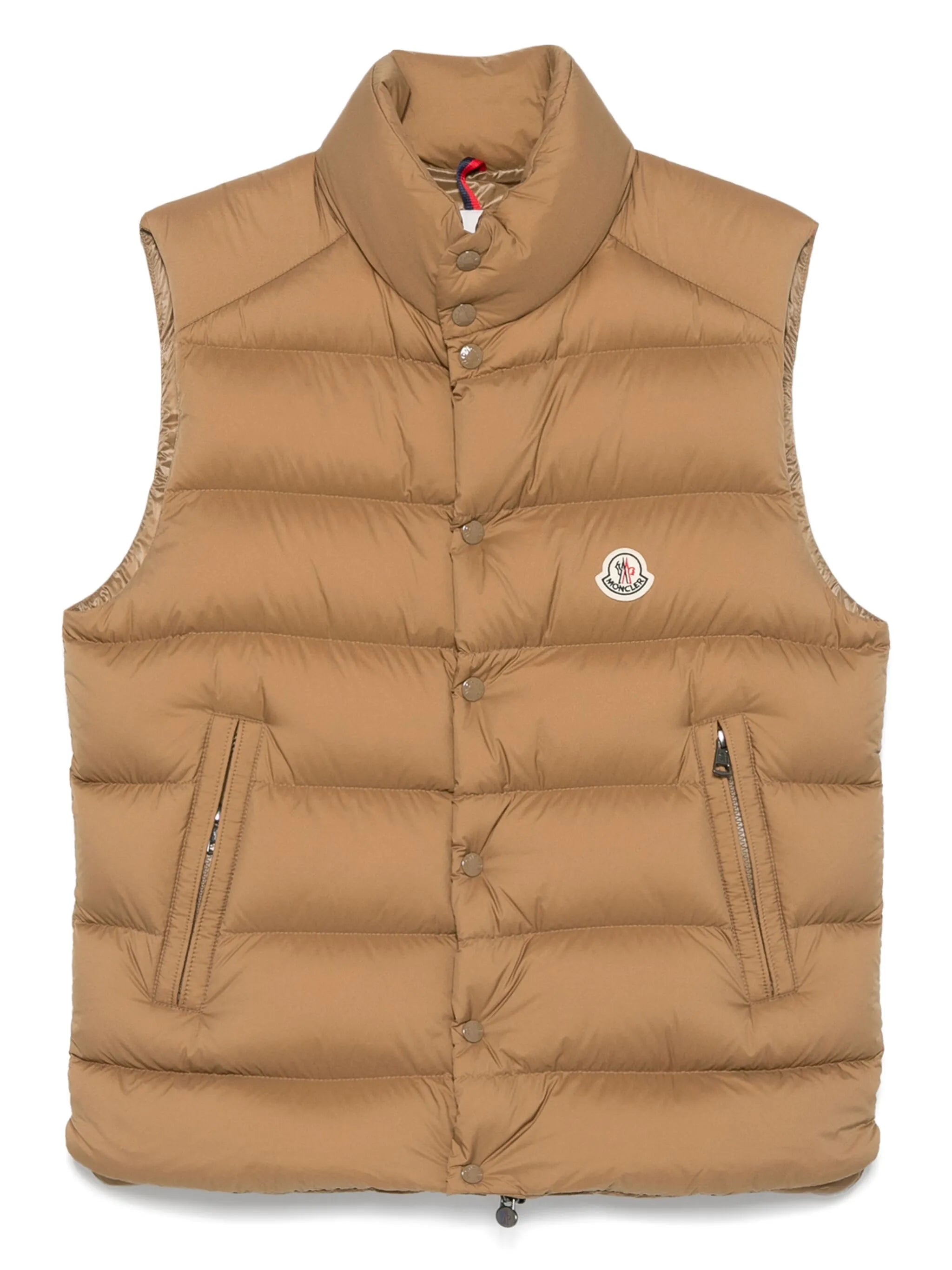 quilted button-fastening gilet