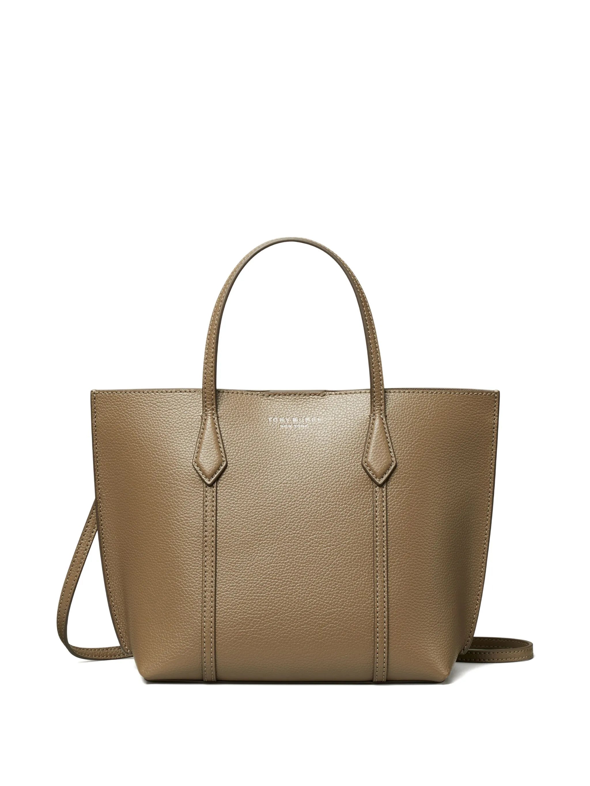 textured leather tote bag