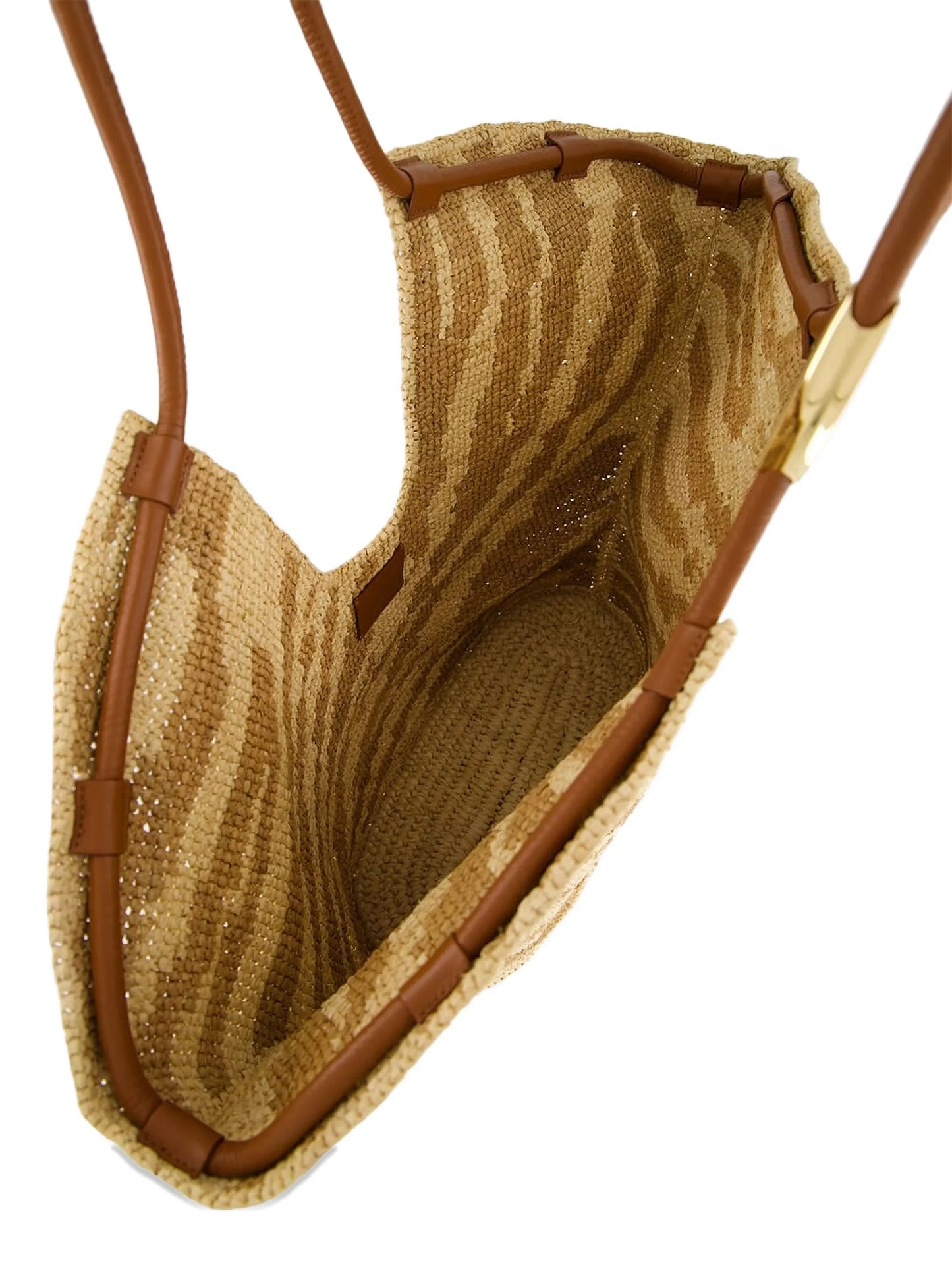 zebra-print raffia beach bag