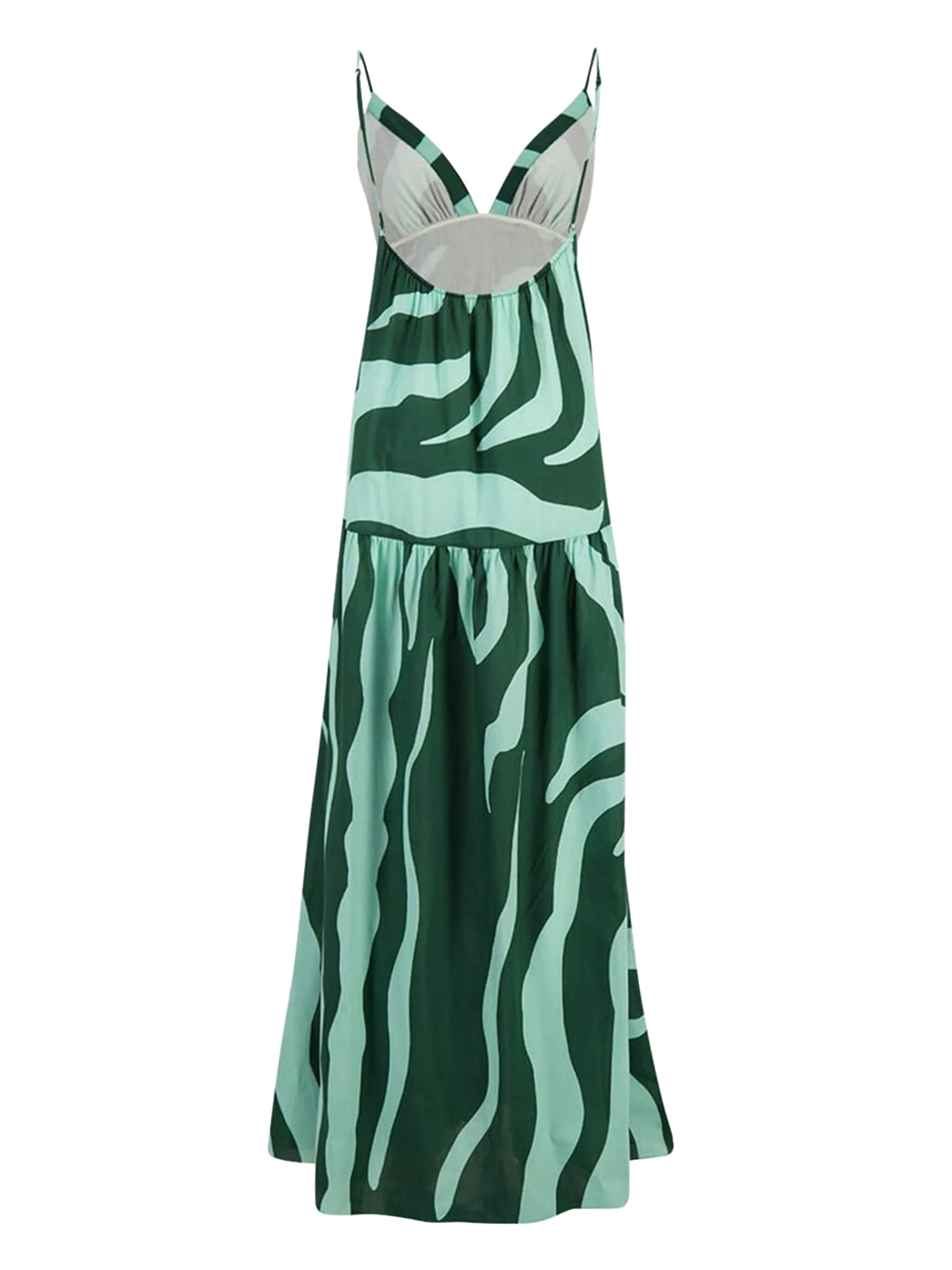 zebra-print tiered maxi dress