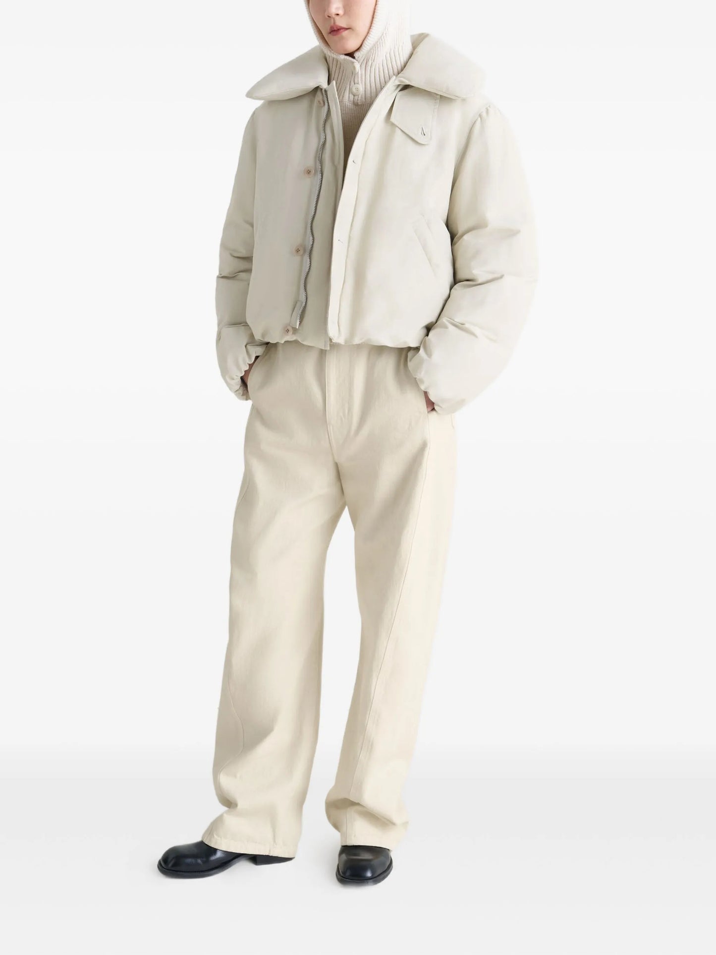bubble-collar puffer jacket