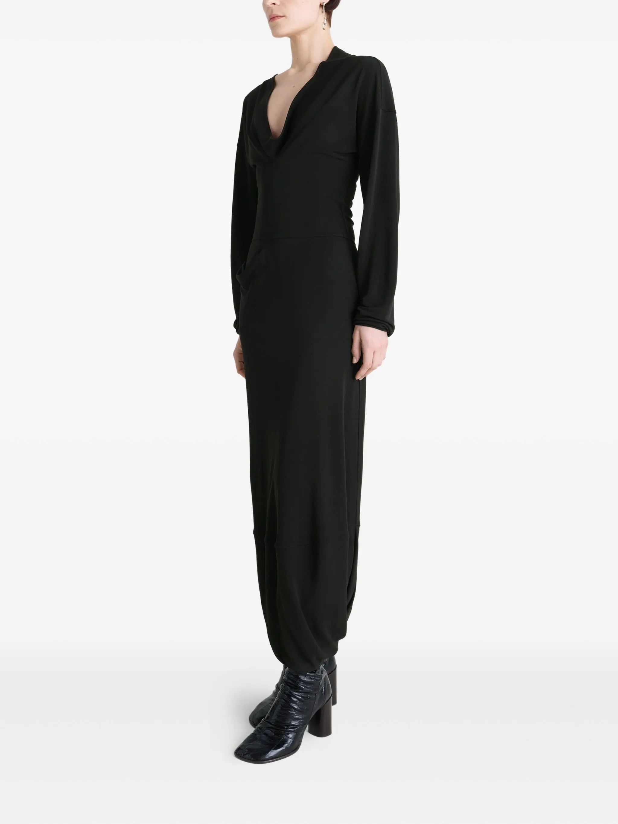 draped V-neck dress